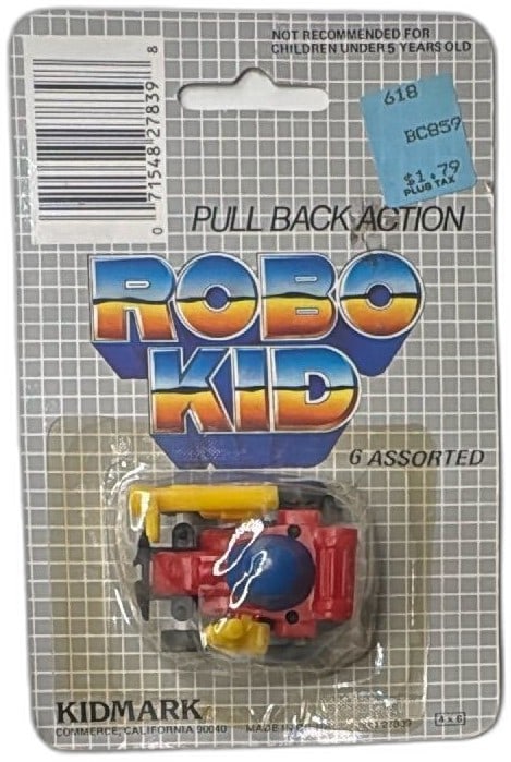 Kidmark Robo Kid Pull Back Action Toy Red Blue Yellow Vintage NOS Carded (1 of 7)