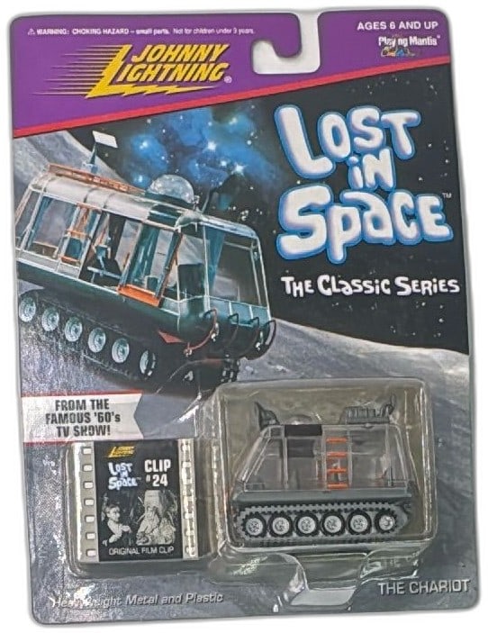 Johnny Lightning Lost In Space Chariot Diecast Classic Series 1998 MOC: Johnny Lightning Lost In Space The Chariot Diecast Vehicle Classic Series 1998, factory sealed on original card. Includes bonus #24 original film clip from the famous 1960s TV show. Metal and plastic 