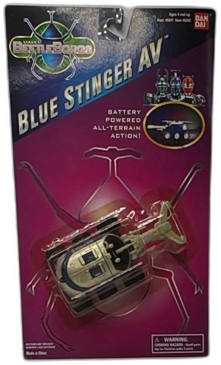 1996 Bandai BeetleBorgs Blue Stinger AV Battery Powered Vehicle New Sealed: Vintage 1996 Bandai BeetleBorgs Blue Stinger AV toy vehicle, sealed in original packaging. Features battery-powered, all-terrain action, inspired by the popular 90s Saban’s BeetleBorgs TV show. Coll