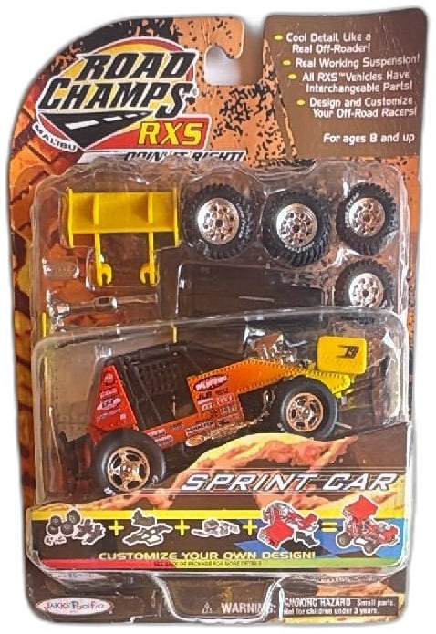 Road Champs RXS Sprint Car Orange Black 69800 Jakks Pacific Die-Cast Custom Set (1 of 7)