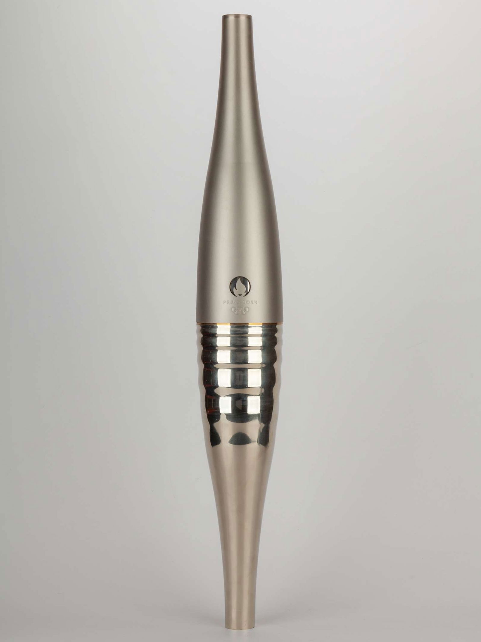 Rare 2024 Paris Olympic torch designed by Mathieu Lehanneur: Rare 2024 Paris Olympic torch designed by Mathieu Lehanneur, manufactured by Arcelor Mittal, one of 2,000 torches produced, made of steel, the torch draws design from the 3 themes of the Paris Games: