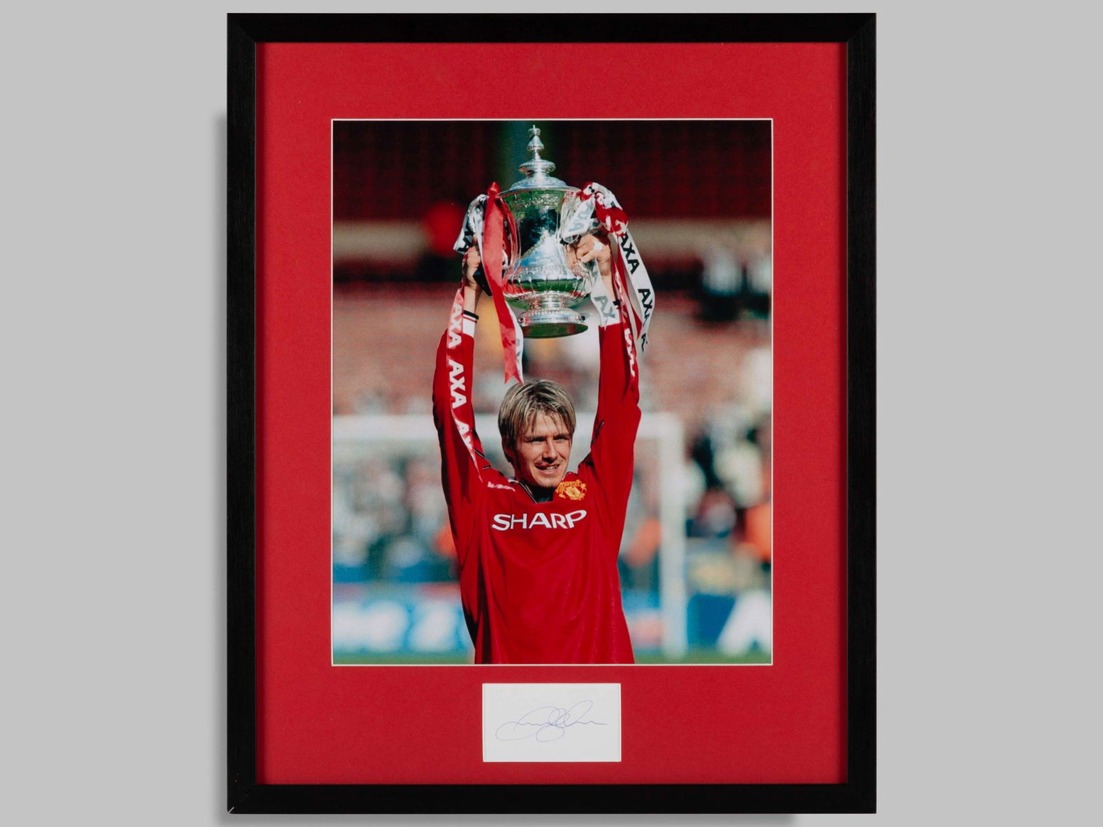 David Beckham signed coloured photographic print. (1 of 2)