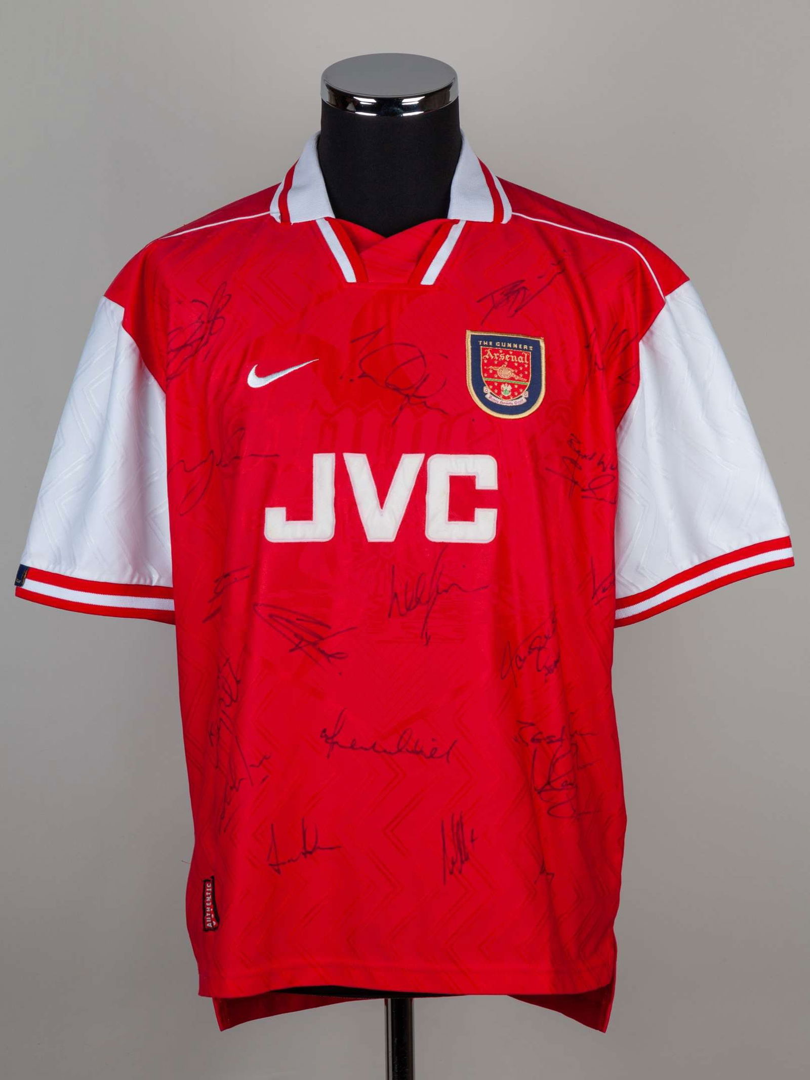 Red Arsenal autographed replica short-sleeved shirt, 1996-98. (1 of 4)
