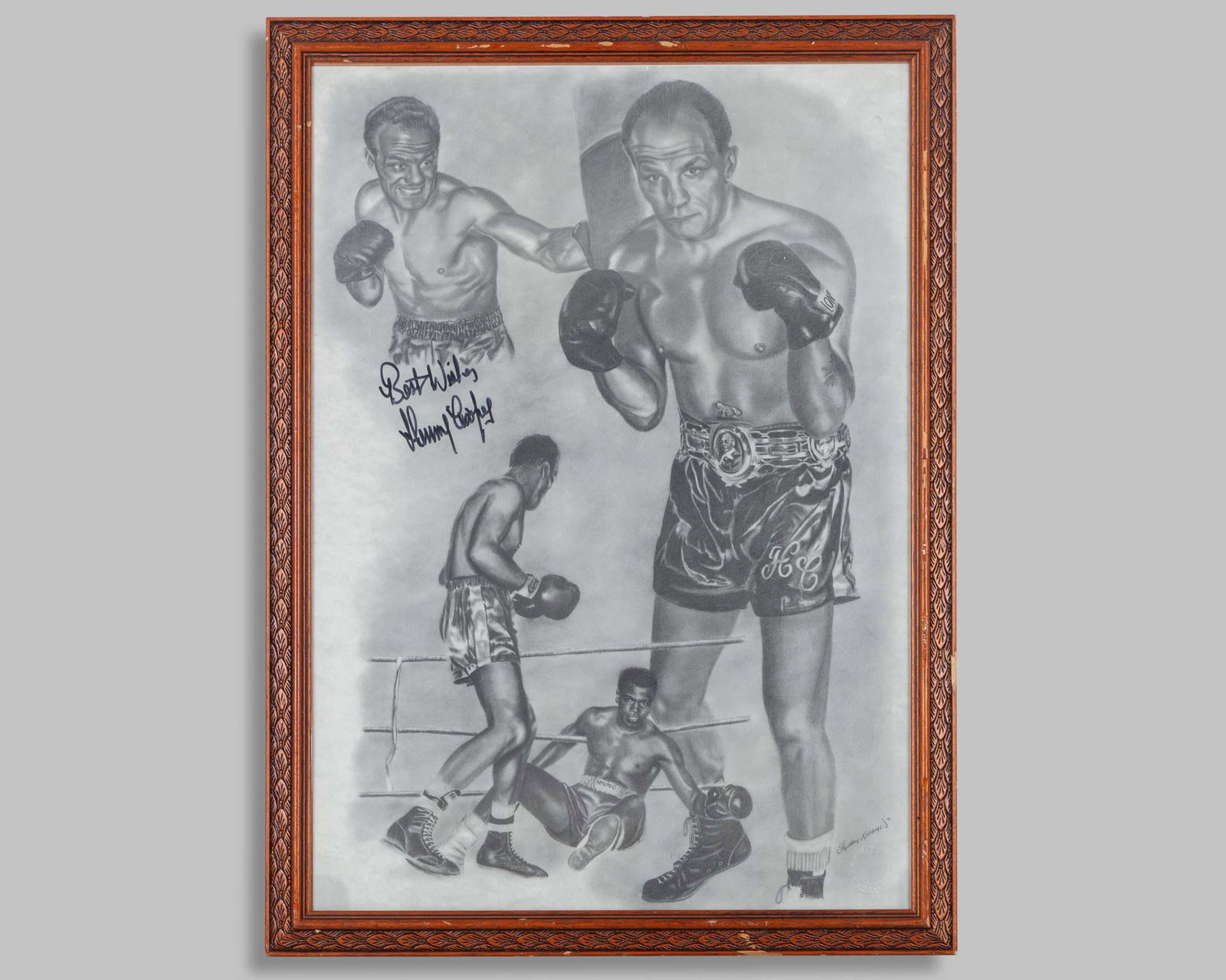 Henry Cooper autographed black and white print by Stephen Khamis (1 of 2)