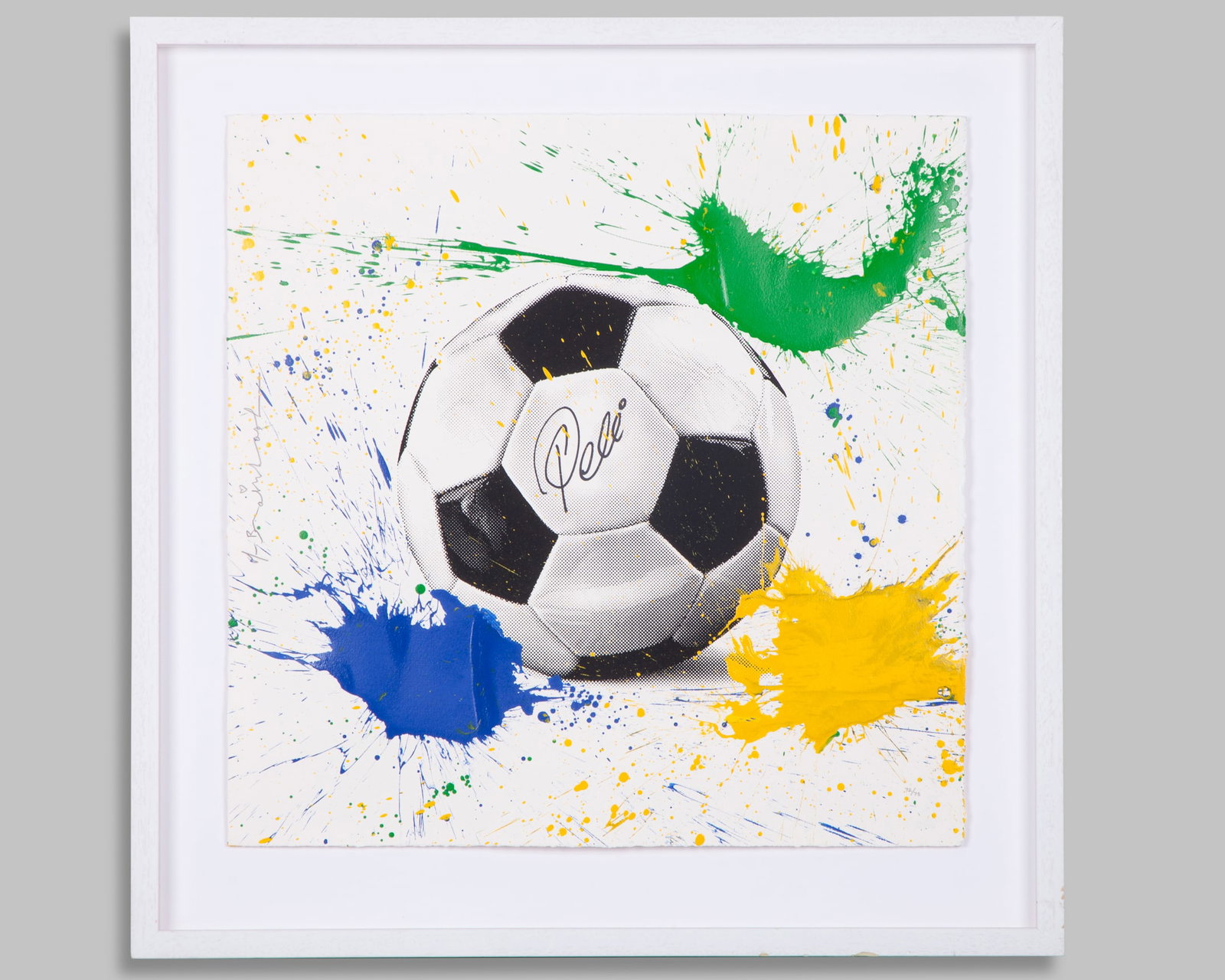 Pele autographed The King Pele limited edition mixed-media print by Mr. Brainwash (1 of 2)