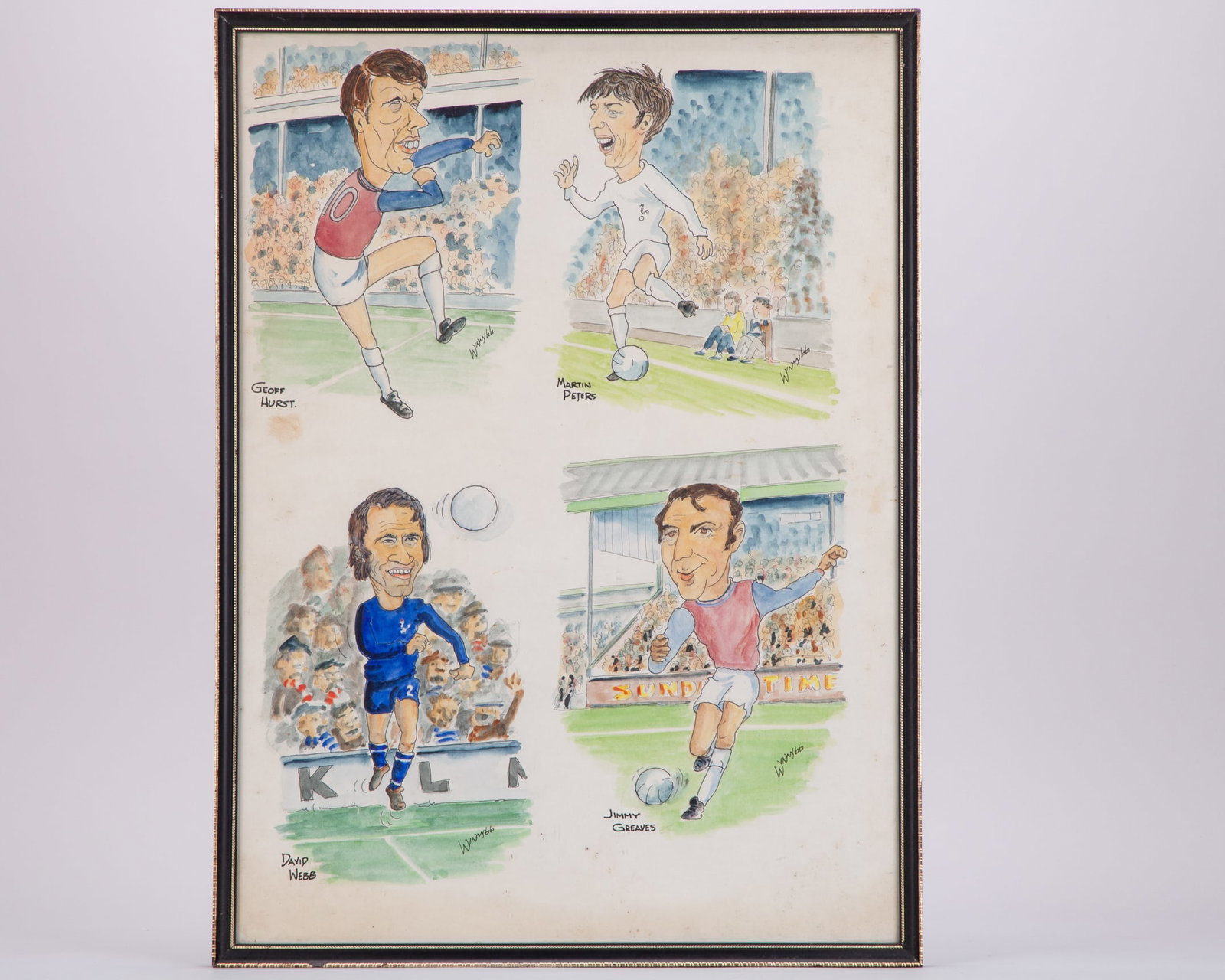 Caricatures of Geoff Hurst, Martin Peters, Jimmy Greaves and David Webb (1 of 16)