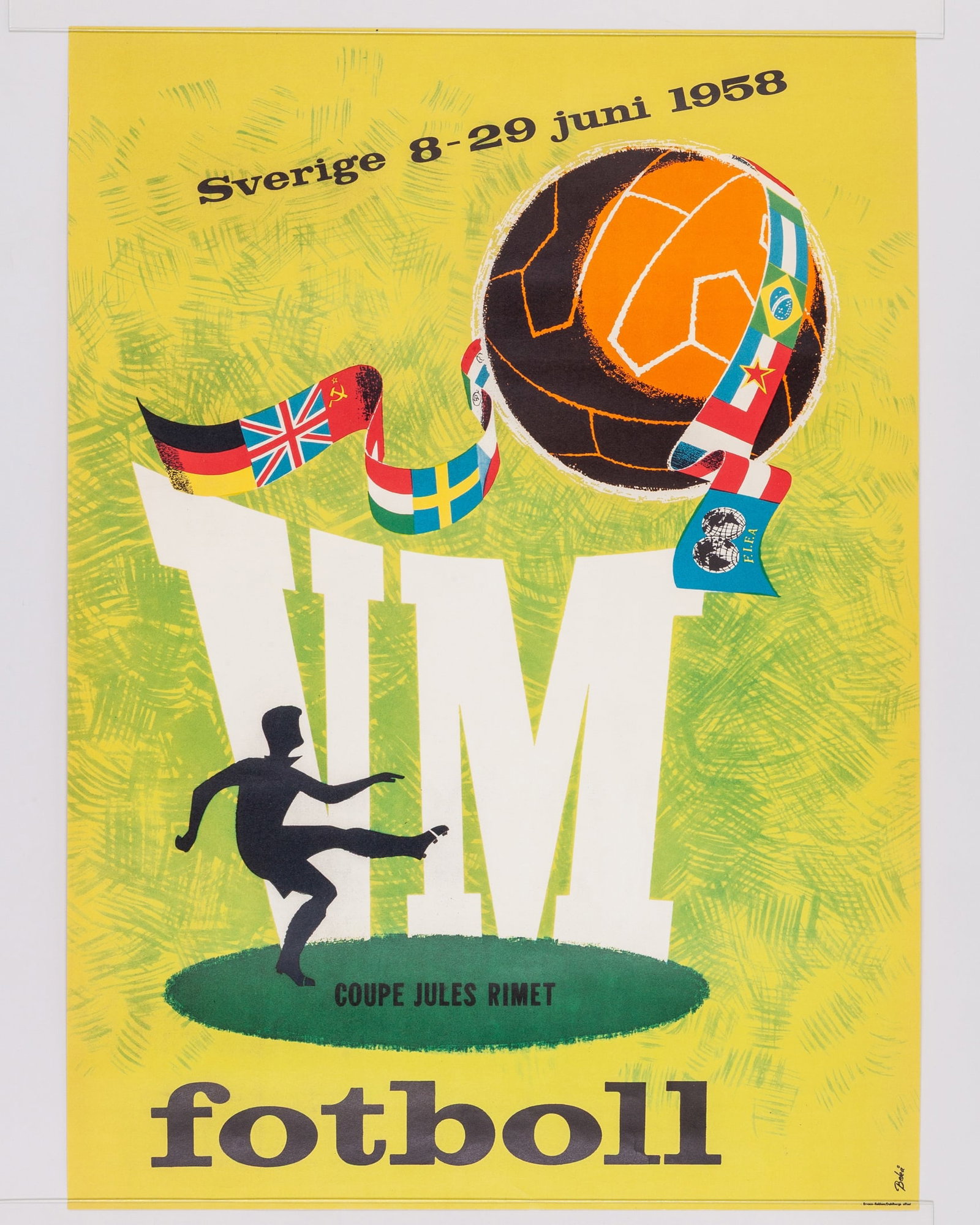 Sweden 1958 FIFA World Cup official tournament advertising poster (1 of 4)