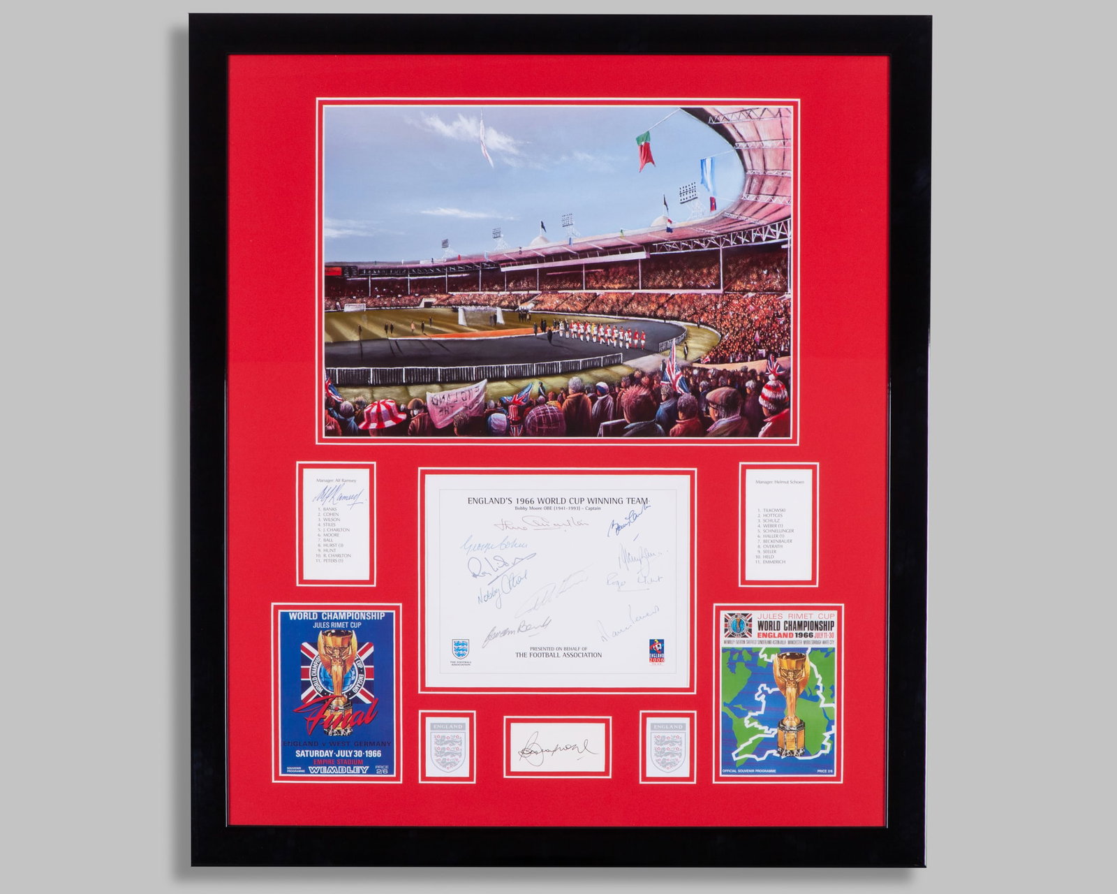 England World Cup 1966 - a team autographed display (1 of 2)