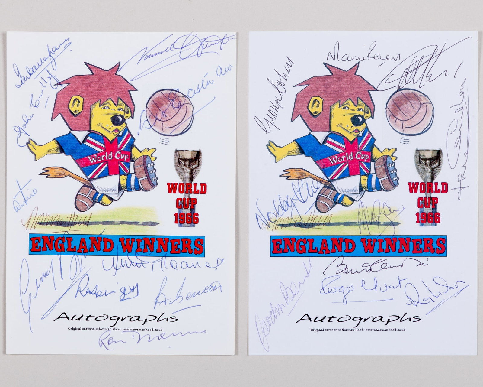 England 1966 World Cup Willie Winners card signed by 10 players (1 of 4)