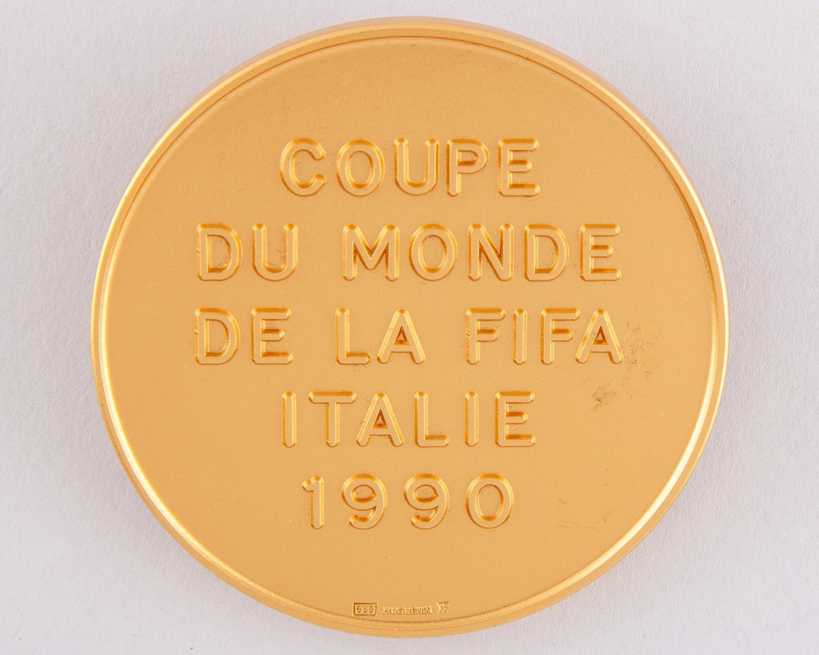 David Will: Continental gold 1990 World Cup commemorative medal, designed by Huguenin (1 of 4)