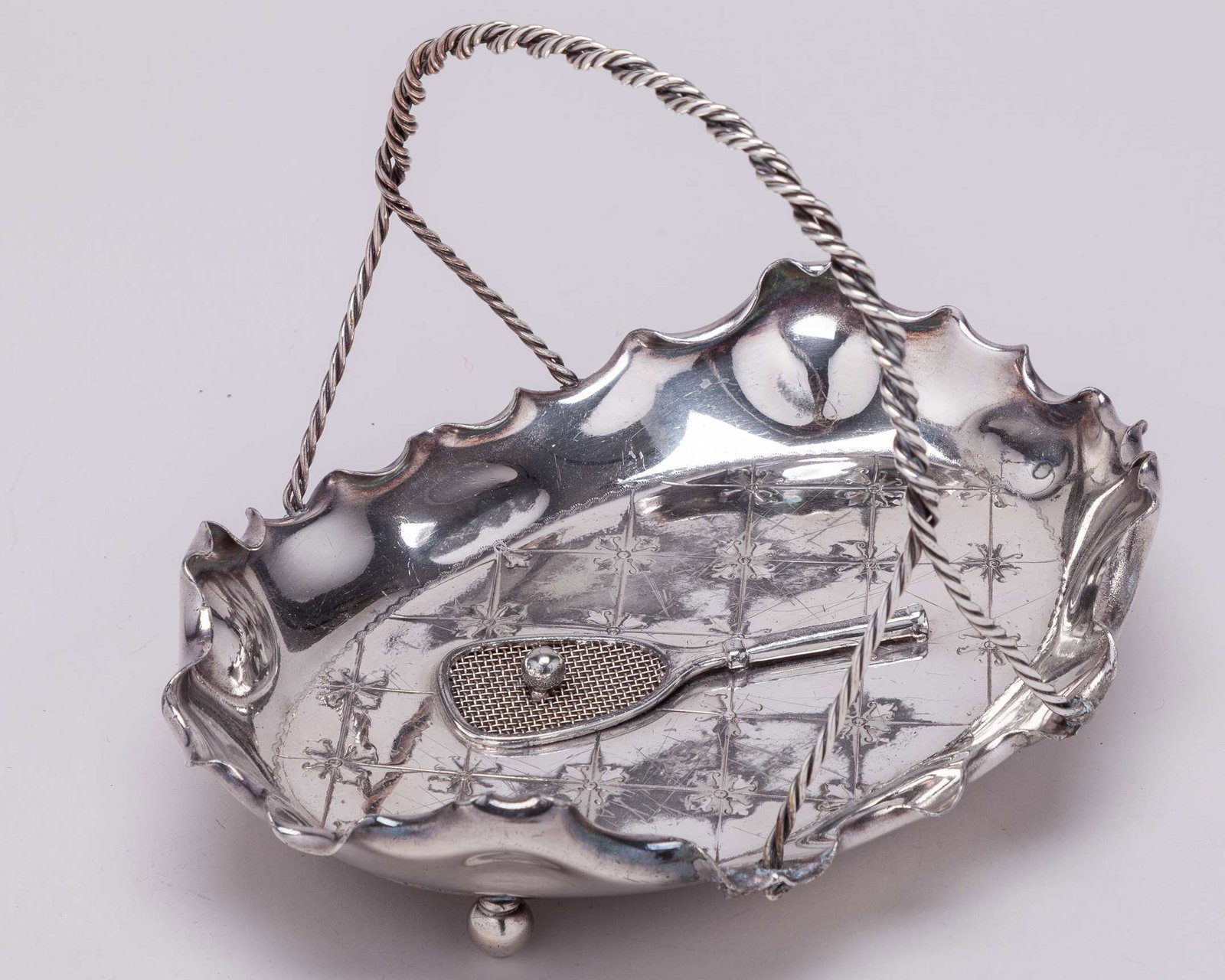 A white-metal tennis cruet set - 3