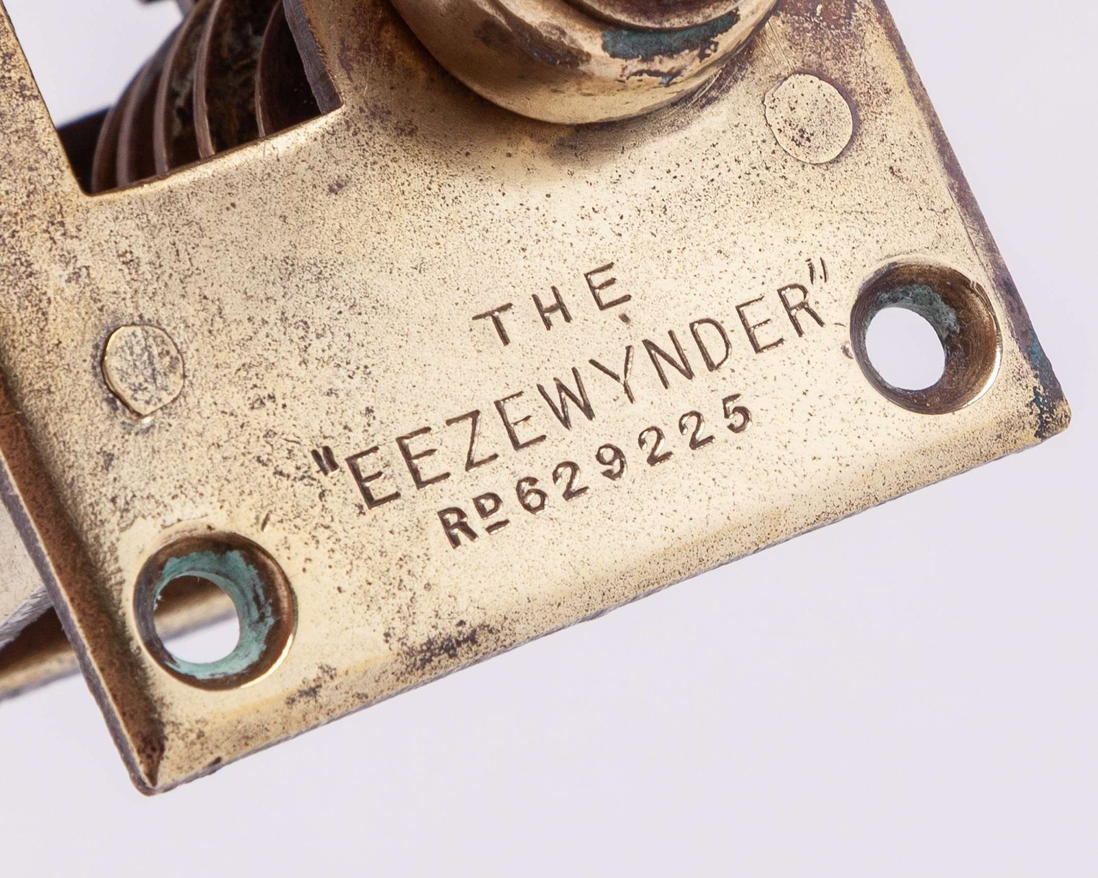 An early brass Lawn Tennis measure, the face with applied label detailing the court shape - 4