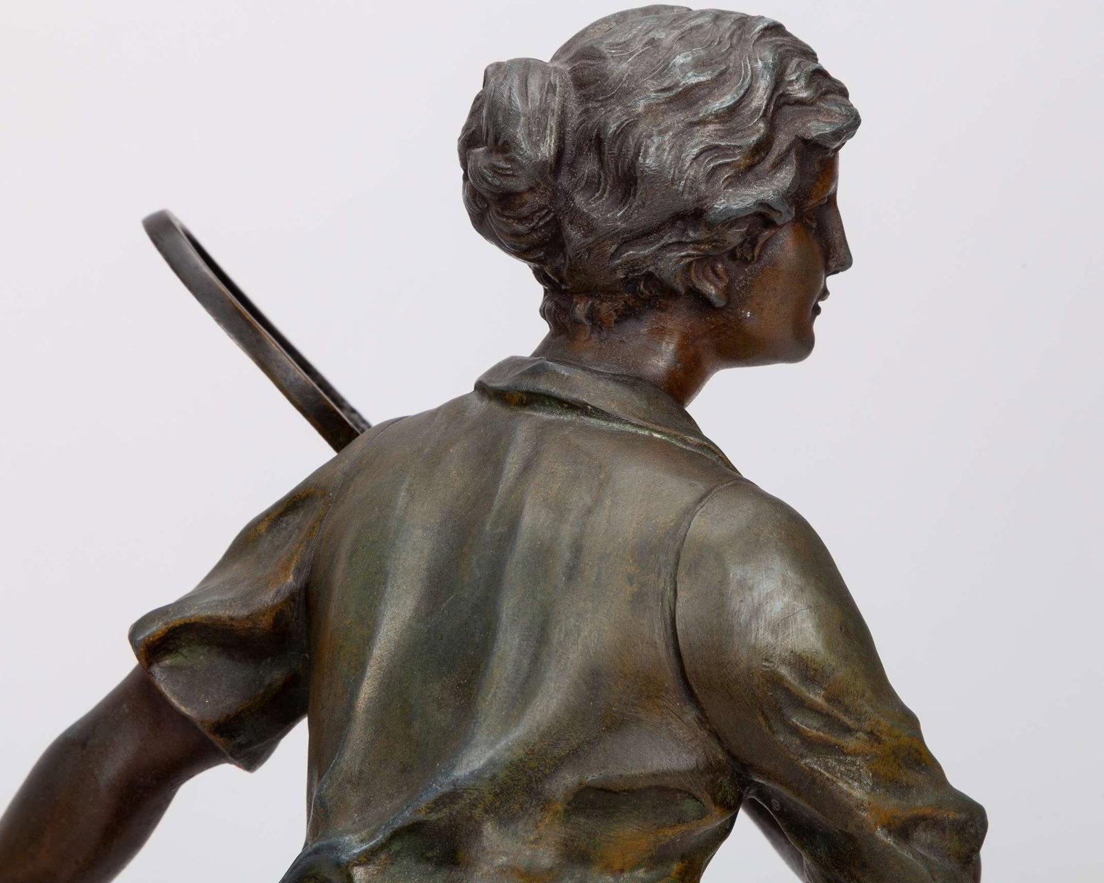 A pair of matched, very detailed possibly from the 1920s showing a male and female player - 3