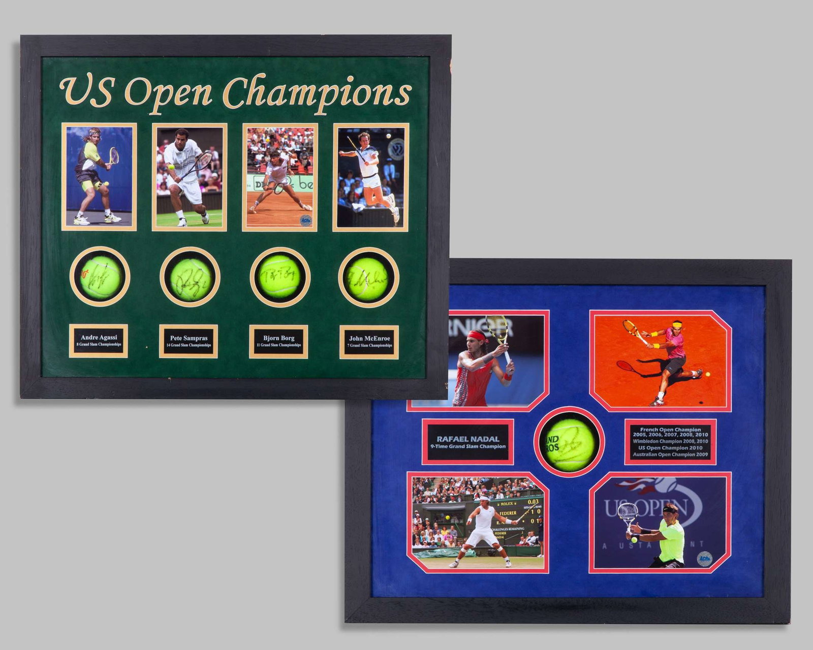 An autographed US Open four tennis ball display (1 of 5)