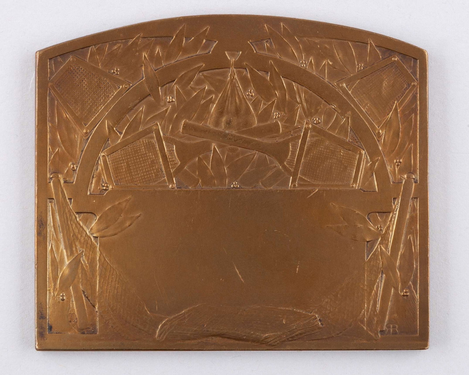 Rene-Adrien Baudichon, a French bronze tennis plaque - 2