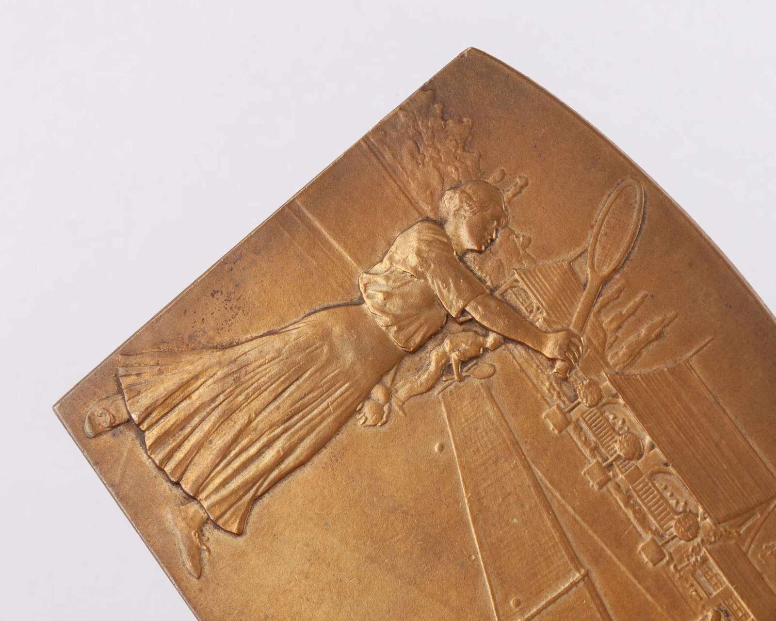 Rene-Adrien Baudichon, a French bronze tennis plaque - 3