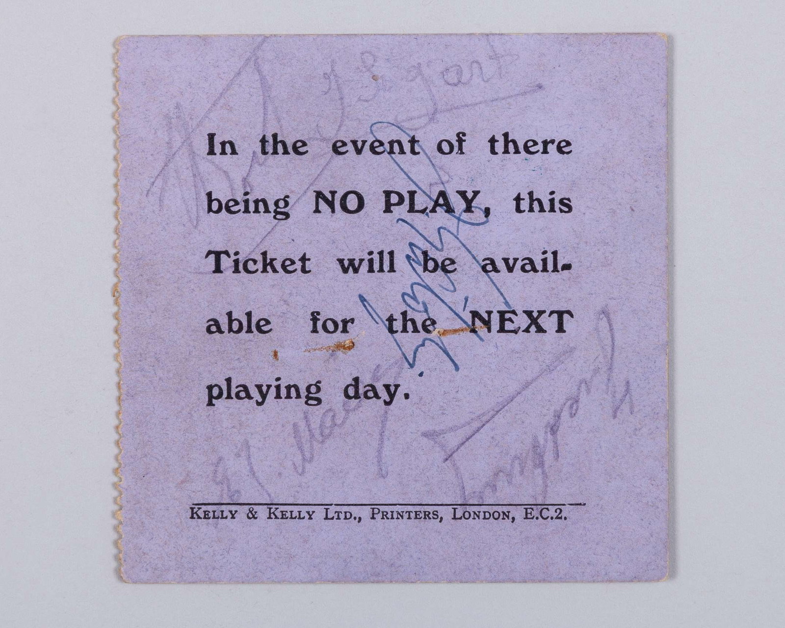 1932 Wimbledon autographed centre court ticket, 29th June 1932: 1932 Wimbledon autographed centre court ticket, 29th June 1932, the reverse of the ticket autographed by Jiro Satoh, Fred Perry, Joan Borotra and Josane Sigart. other signed cards Bill Tilden,
