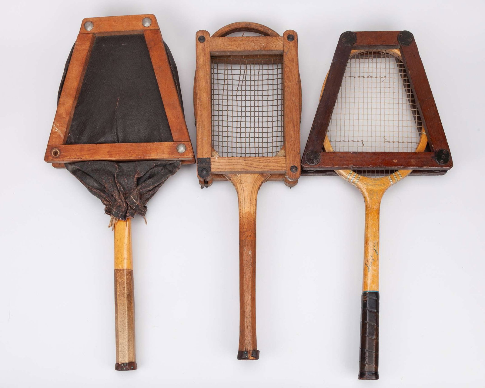 T. H. Prosser & Sons wooden tennis racket and two others - 2