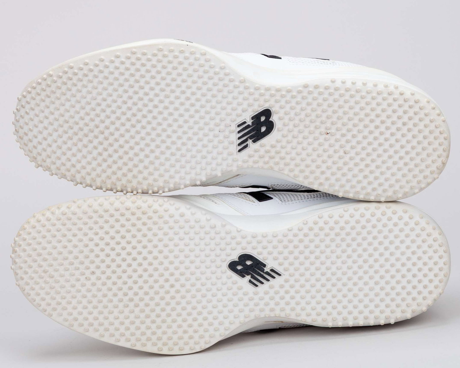 Milos Raonic pair of white and black New Balance 996 match worn tennis shoes, 2013 - 3
