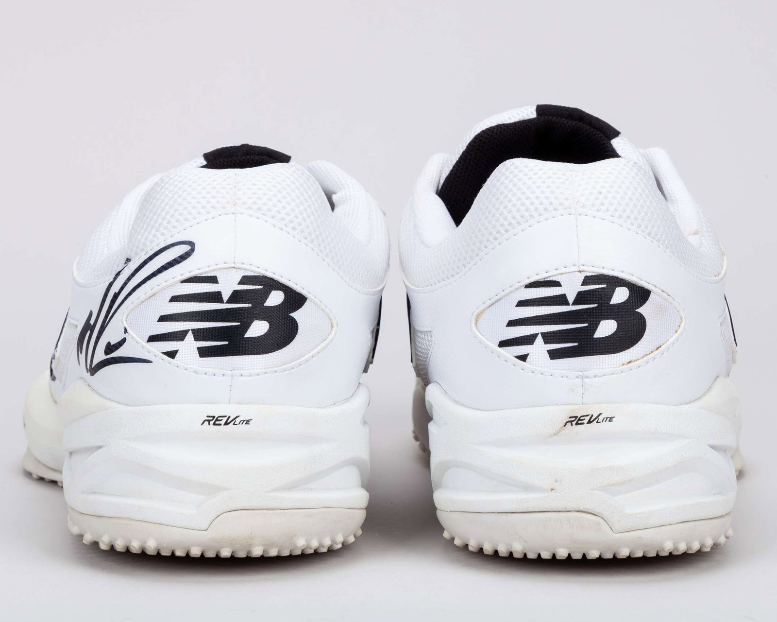 Milos Raonic pair of white and black New Balance 996 match worn tennis shoes, 2013 - 4