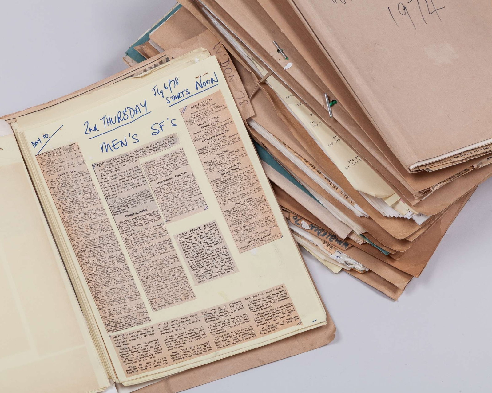 Harry Carpenter files of the Wimbledon Championships and lawn tennis from 1967 to 1980 - 2