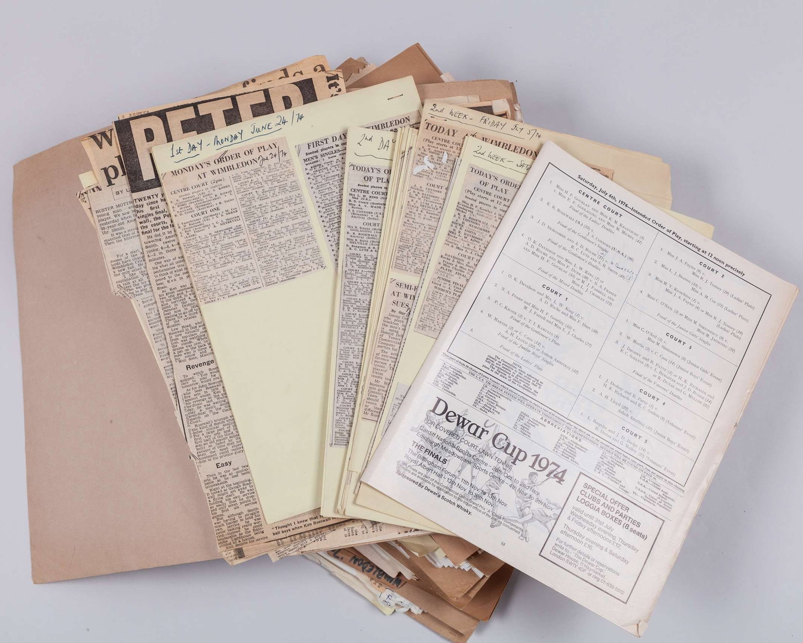Harry Carpenter files of the Wimbledon Championships and lawn tennis from 1967 to 1980 - 4