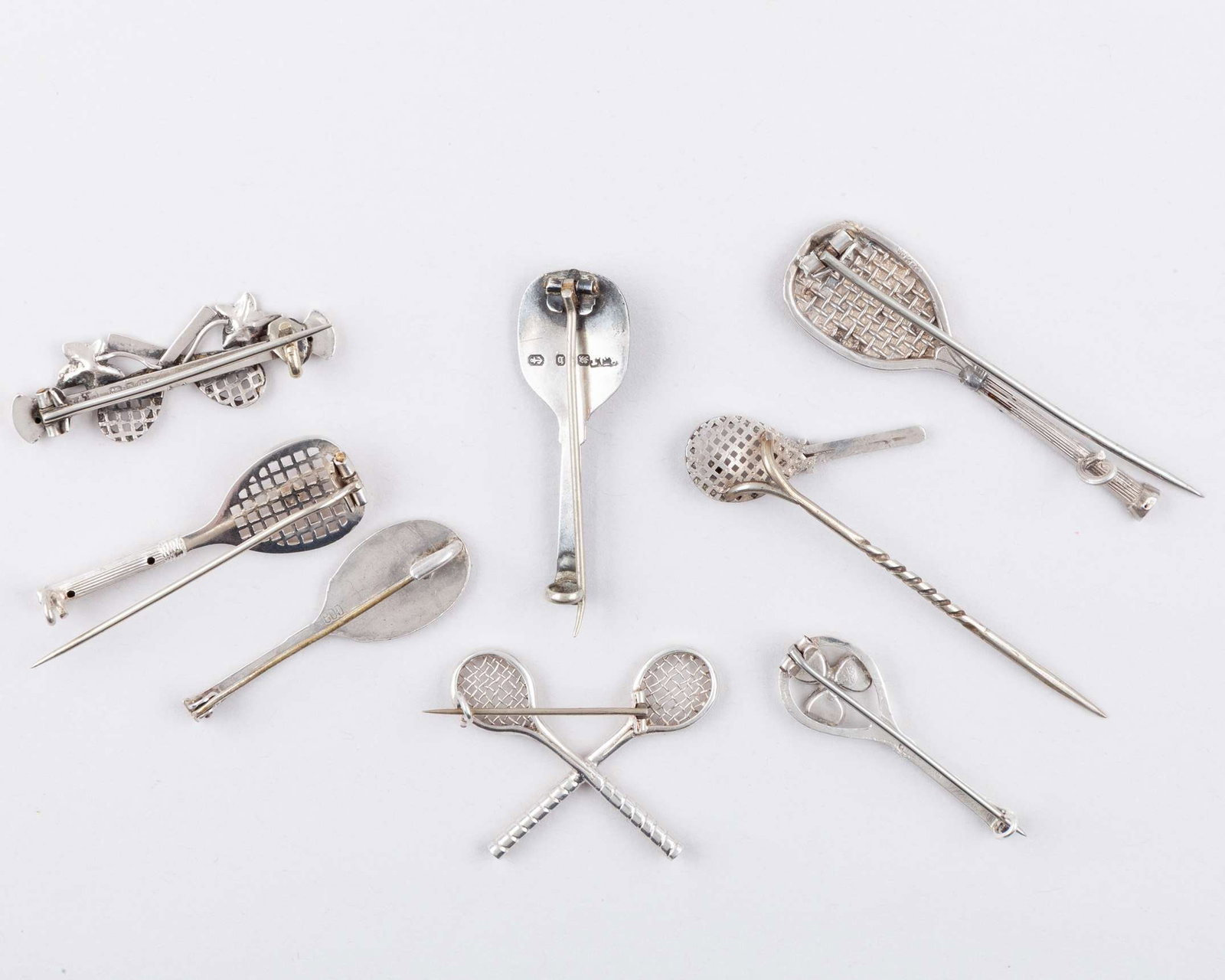 Two silver tennis related brooches, 1893 and 1895 - 2