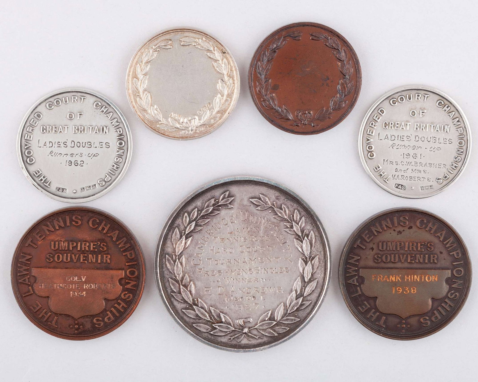 A silver Covered Court Championship of Great Britain runners-up medal, 1961 - 2