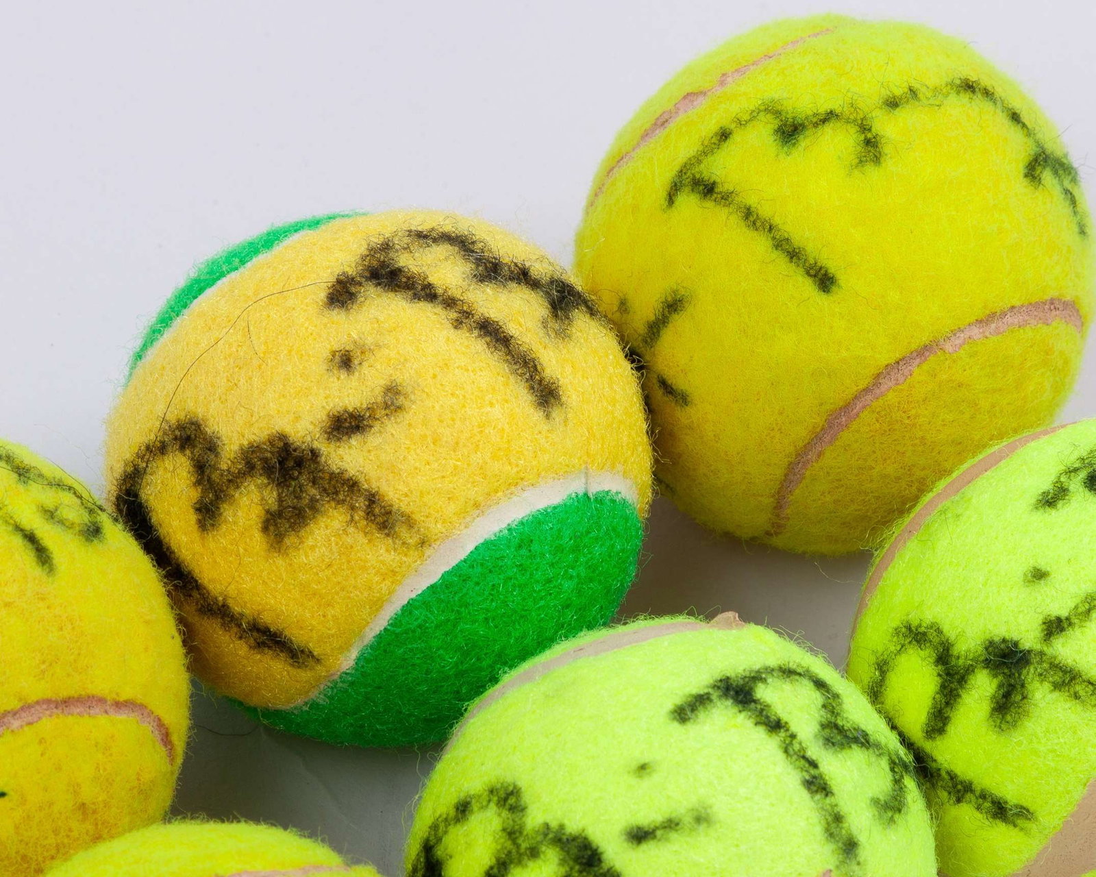 Six various Bjorn Borg autographed tennis balls - 3