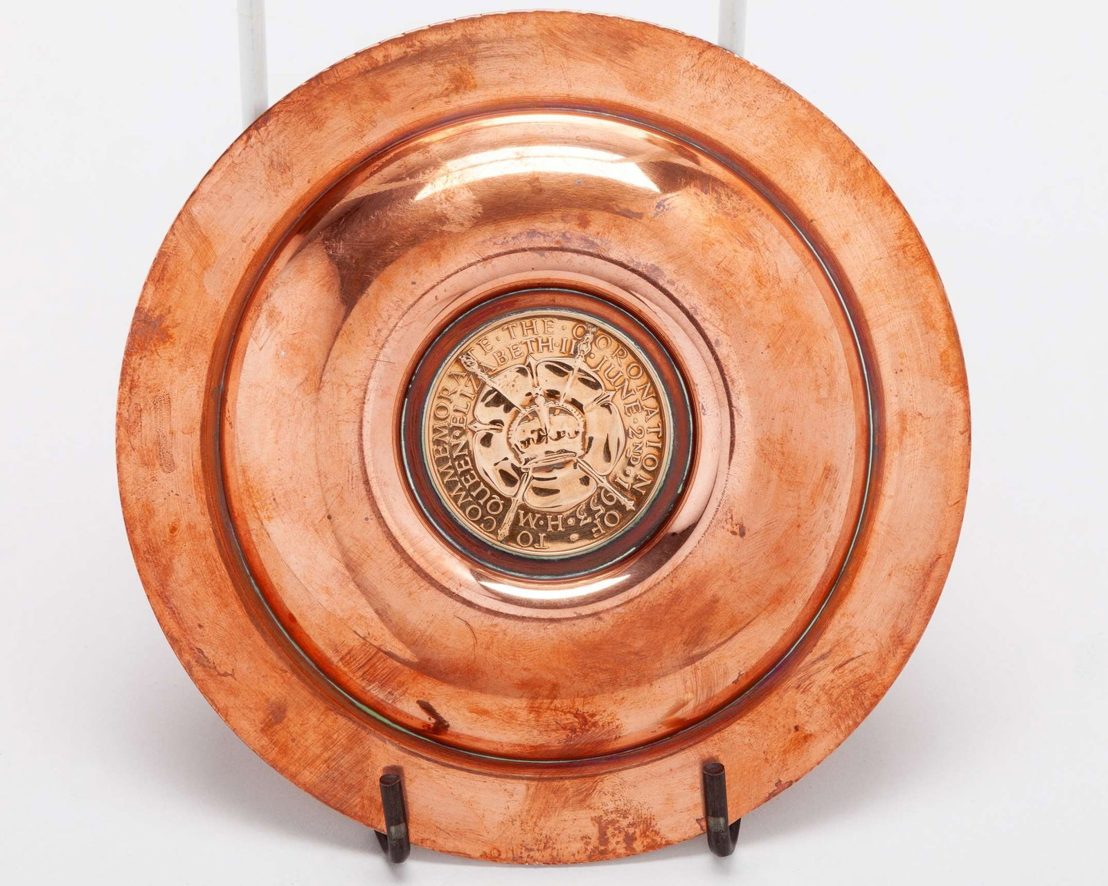 A copper dish commemorating the Coronation Championships at Wimbledon in 1953 - 2