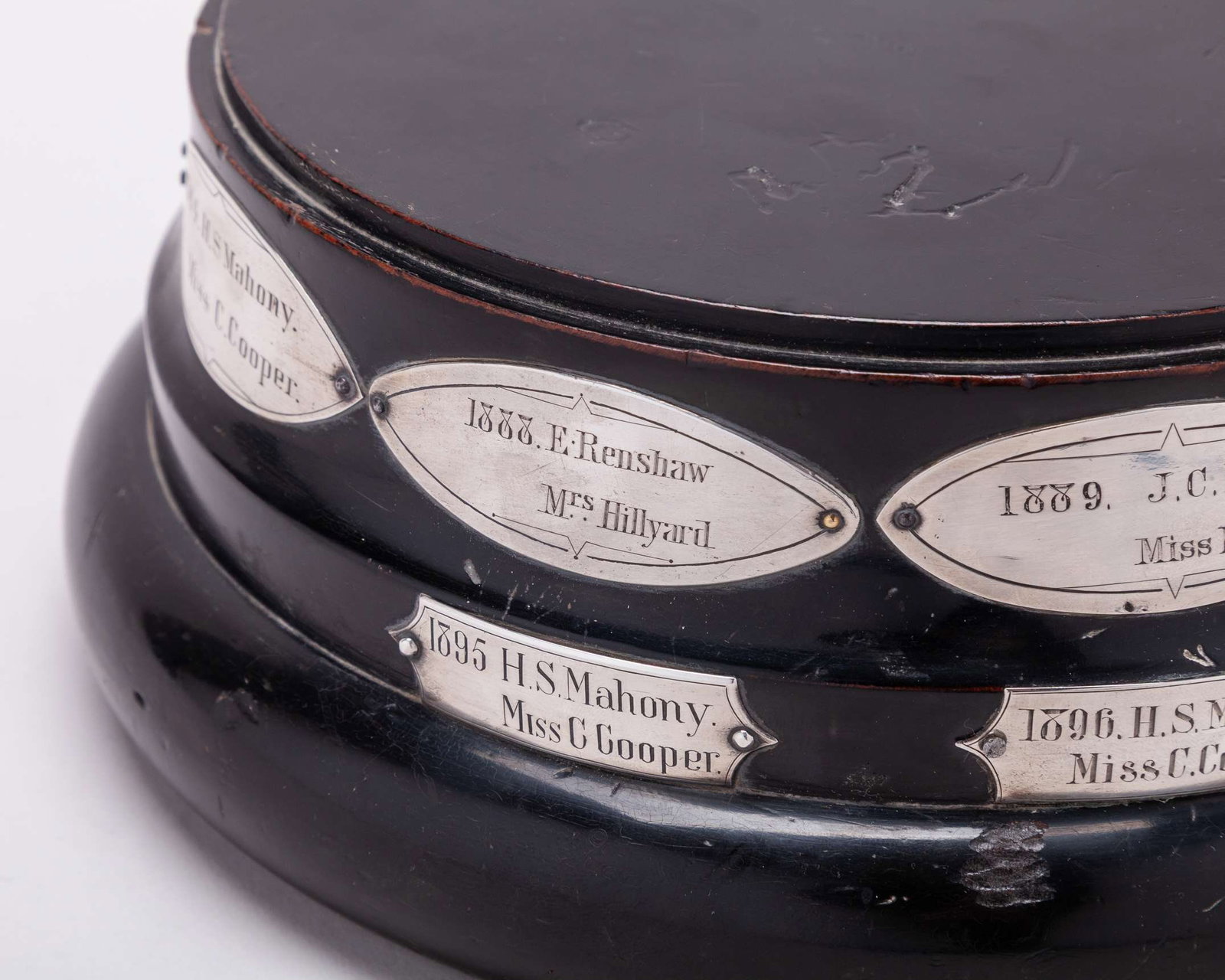 A turned ebony trophy base The All England Mixed Doubles - 5