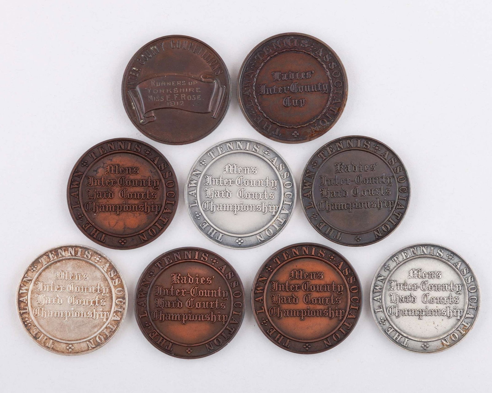 Arthur Vinall a silver Men's Inter-County Hard Courts Championships winners medal, 1935 - 2
