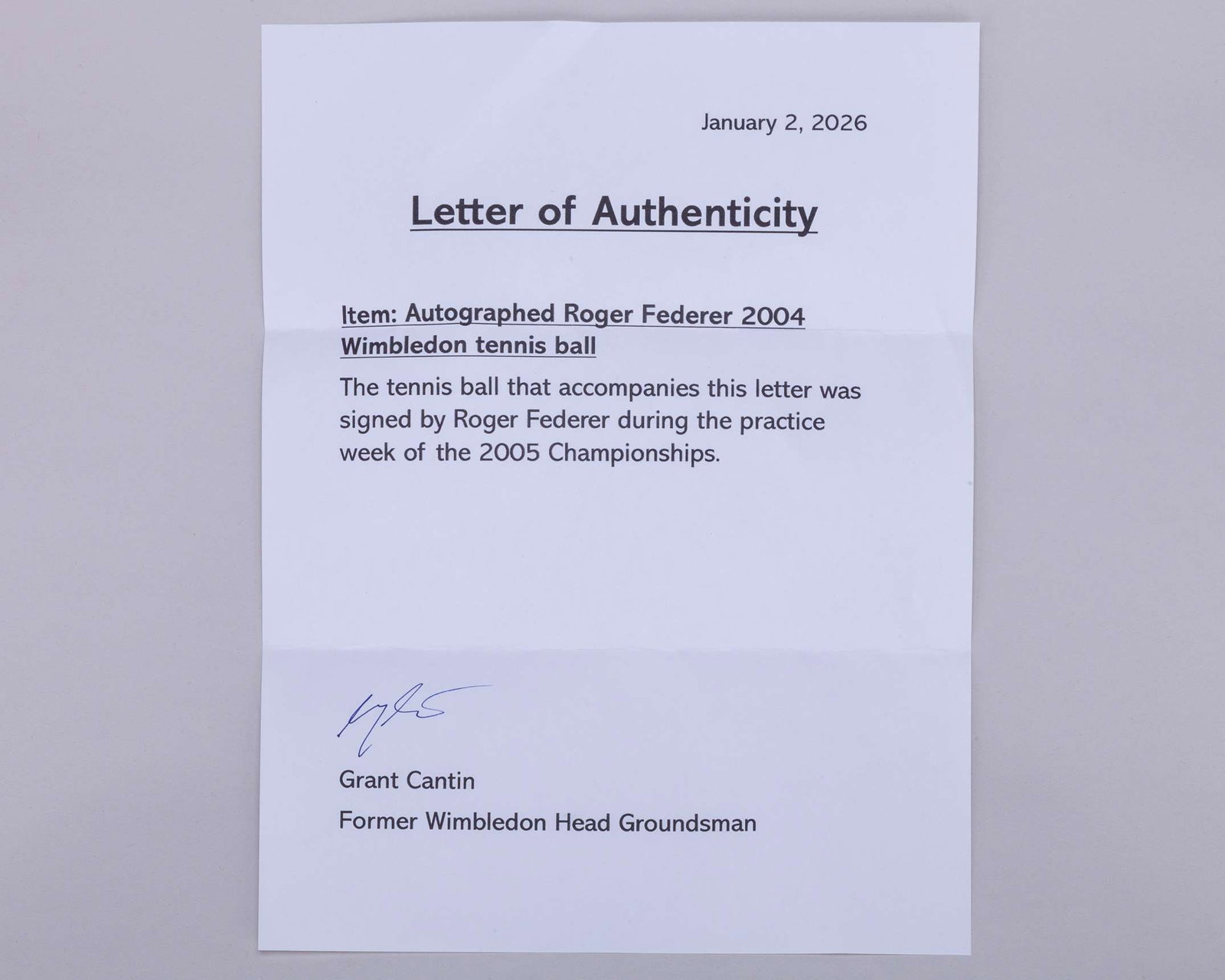 Roger Federer an autographed Wimbledon tennis ball, 2004 - 4