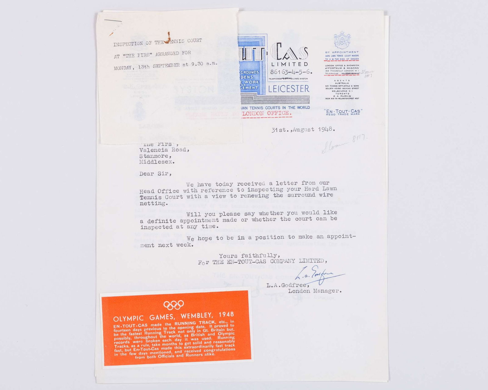 A rare Holkham Lawn Tennis Tournament ticket/invitation, 6 and 7th August 1891: A rare Holkham Lawn Tennis Tournament ticket/invitation, 6 and 7th August 1891, a Dorothy Round, Dudley Town's Reception for winning Wimbledon, 14th July 1934, a Covered Courts Club notice to members 