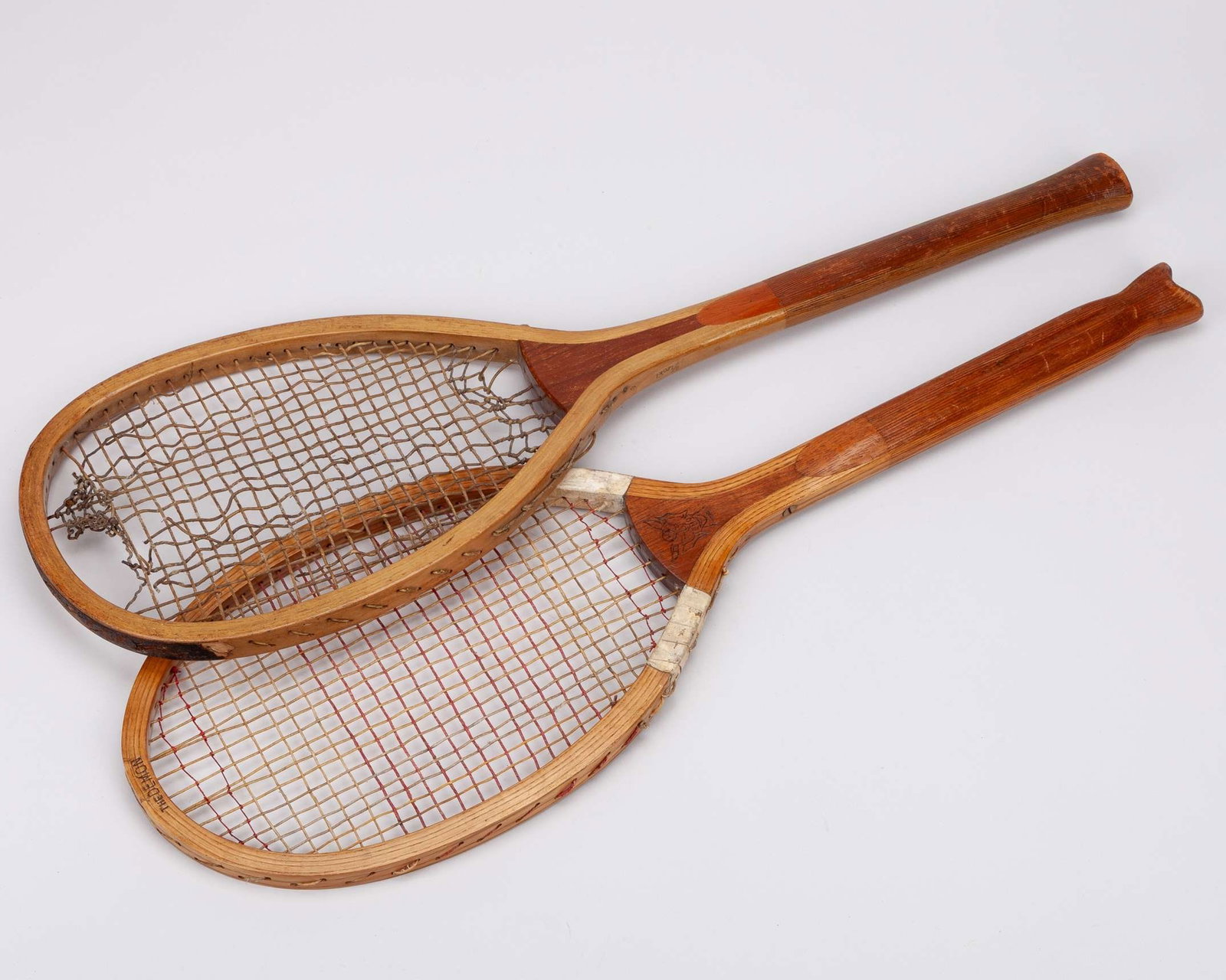 Two classic tennis rackets both with unusual handles - 6