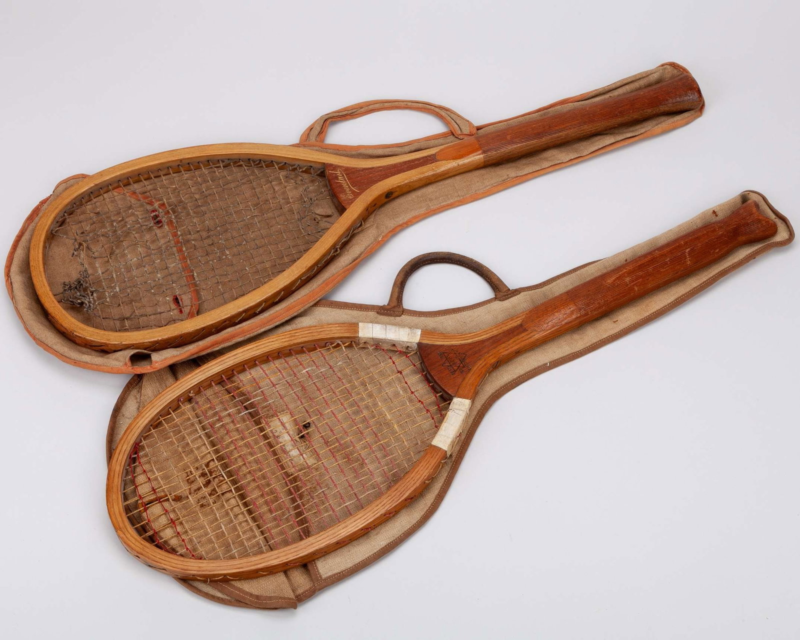 Two classic tennis rackets both with unusual handles - 8