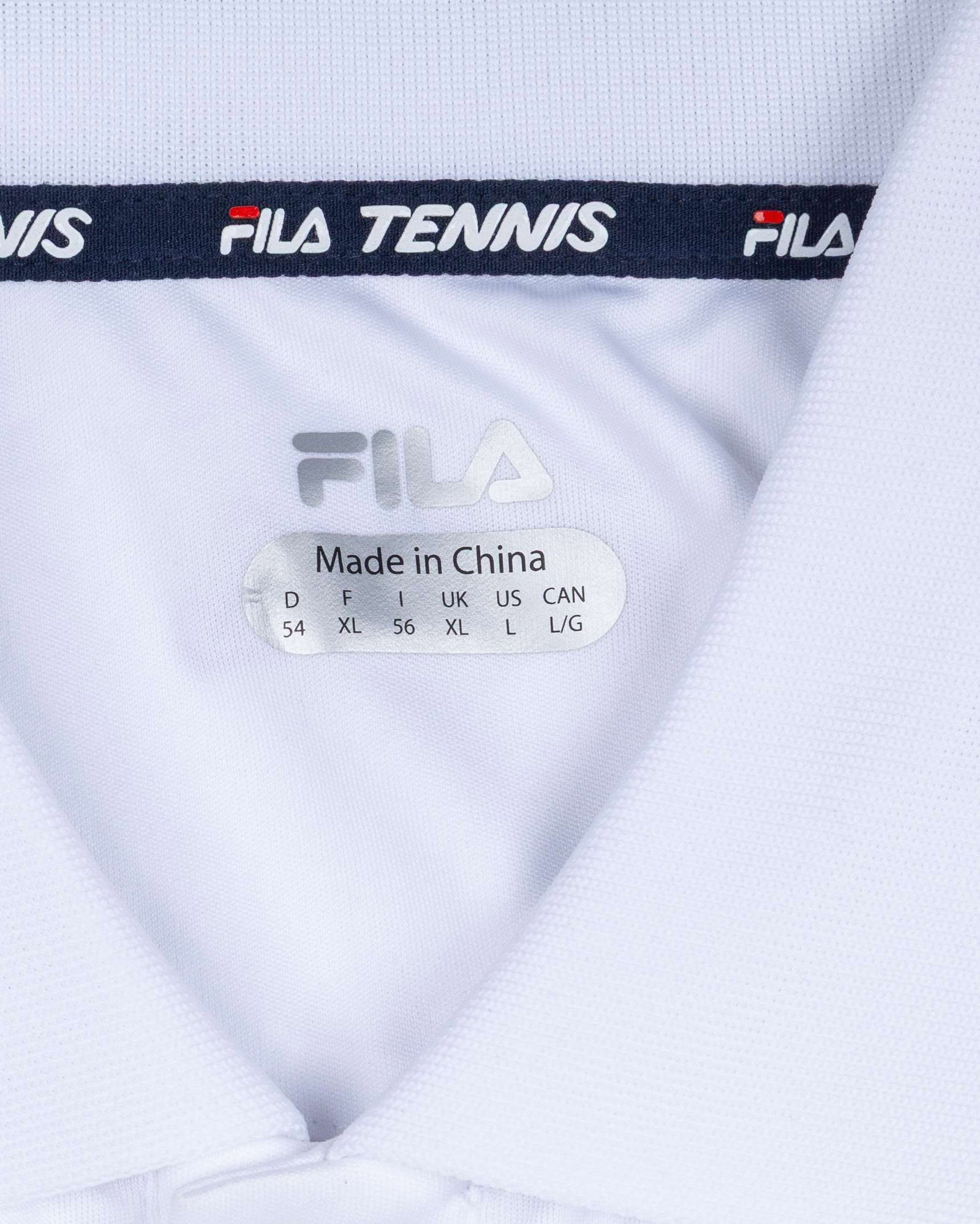 A white Fila tennis shirt autographed by Bjorn Borg, UK XL, with button-up collar - 3
