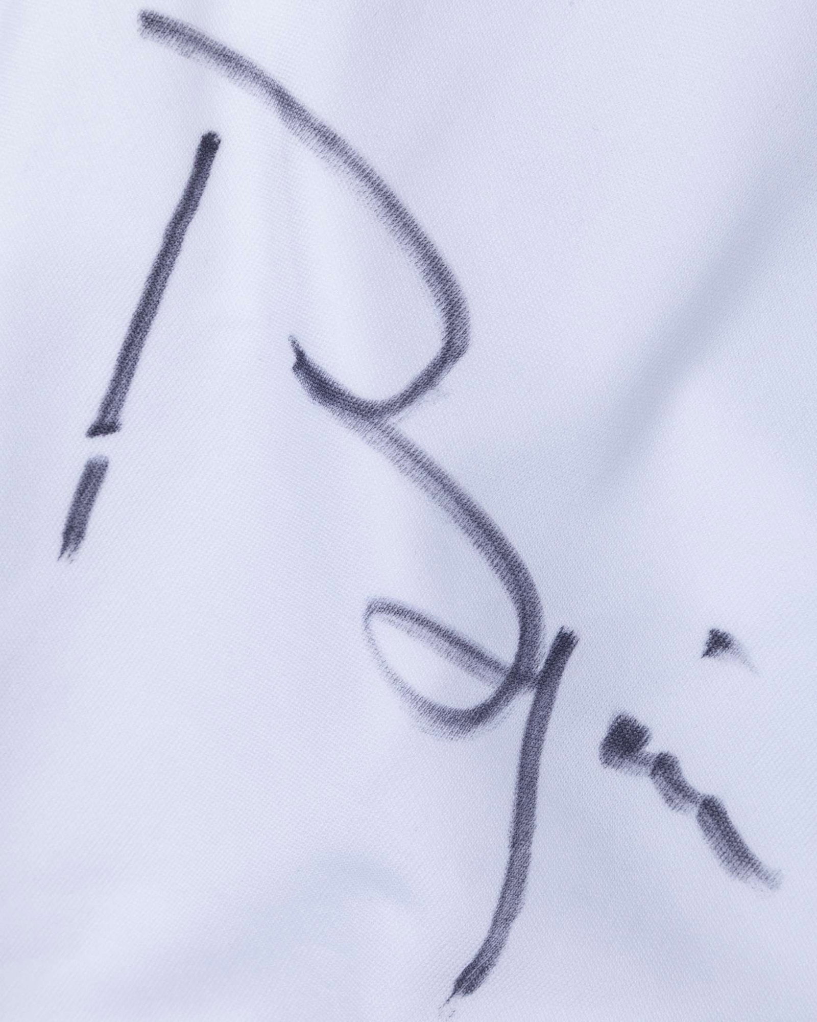A white Fila tennis shirt autographed by Bjorn Borg, UK XL, with button-up collar - 5
