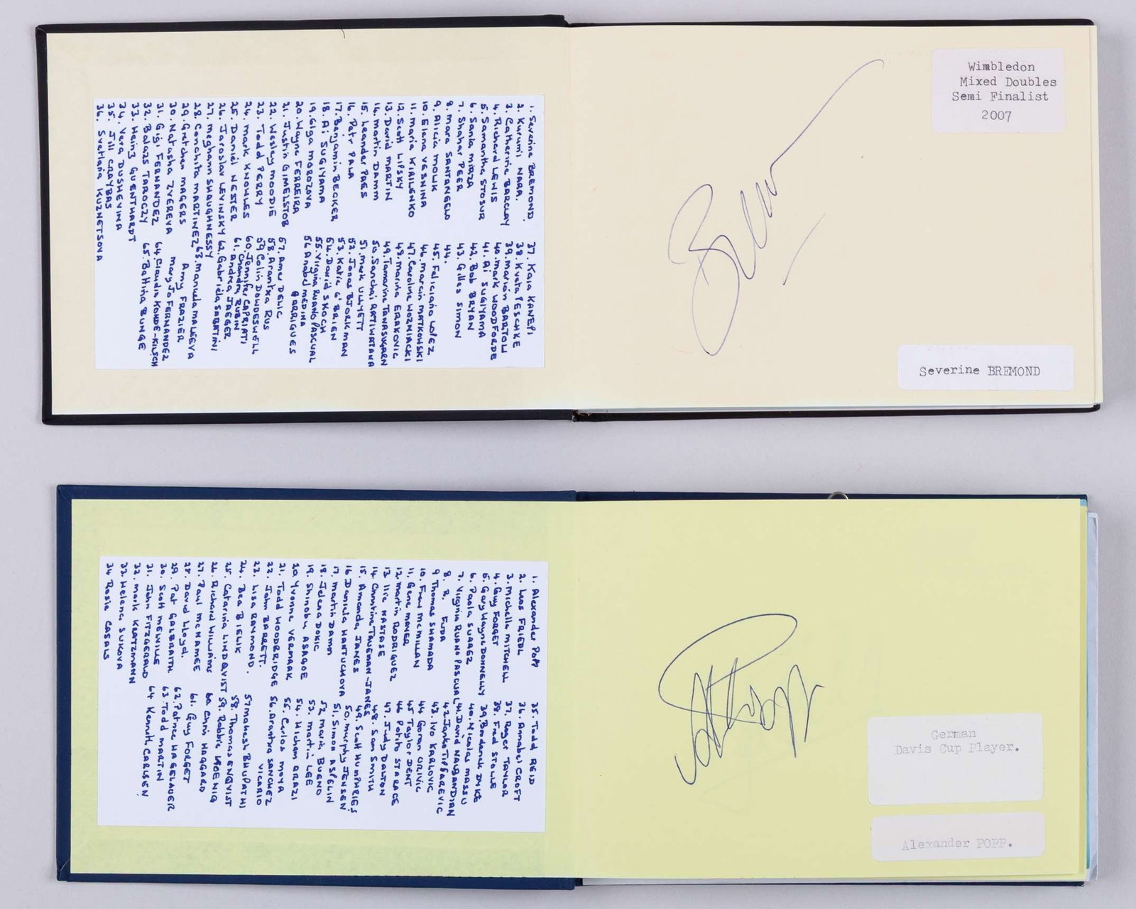 Two tennis autograph albums, approx. 130 autographs (1 of 10)