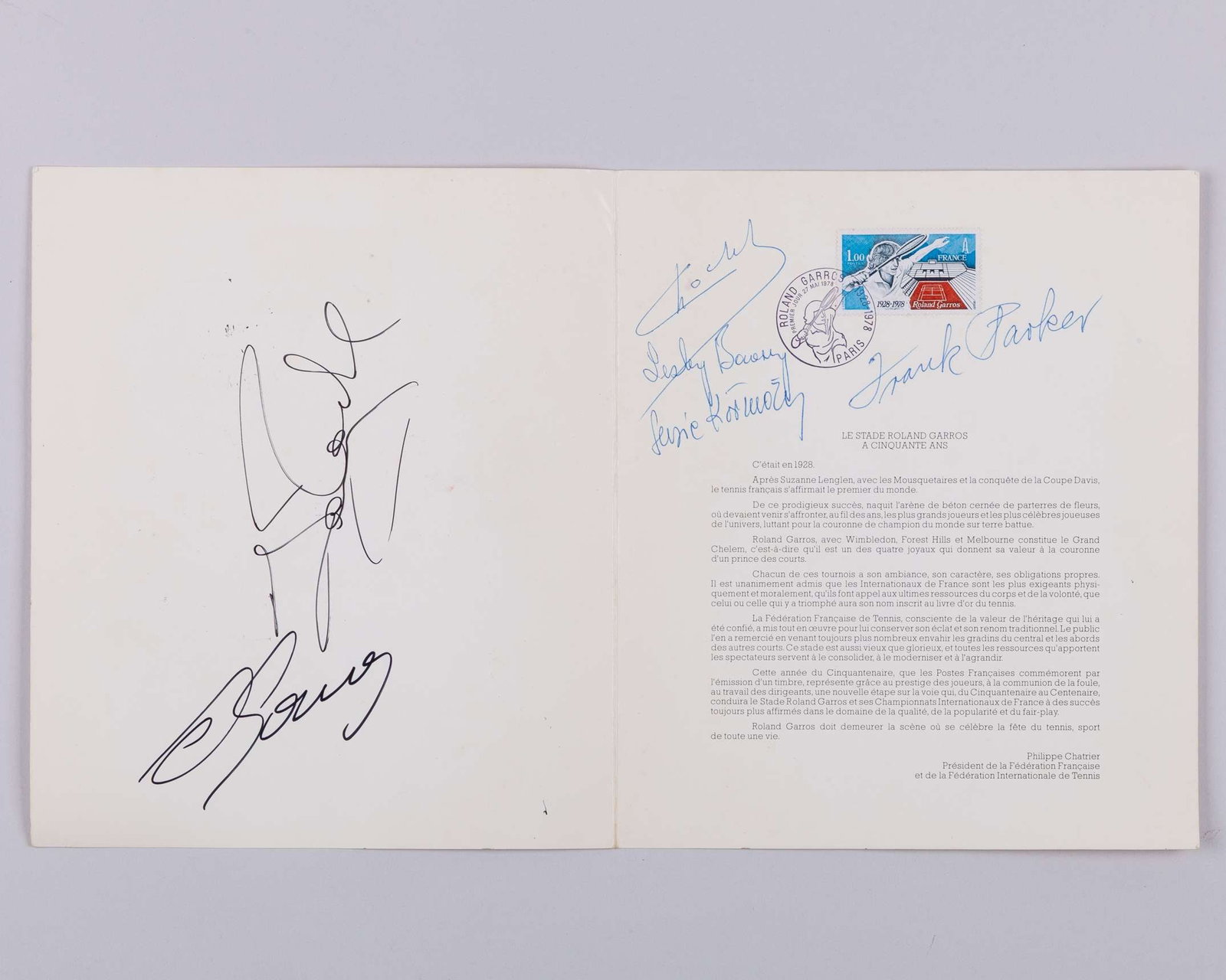 An autographed postal cover commemorating the 50th anniversary of Roland Garros 1928-1978 - 7