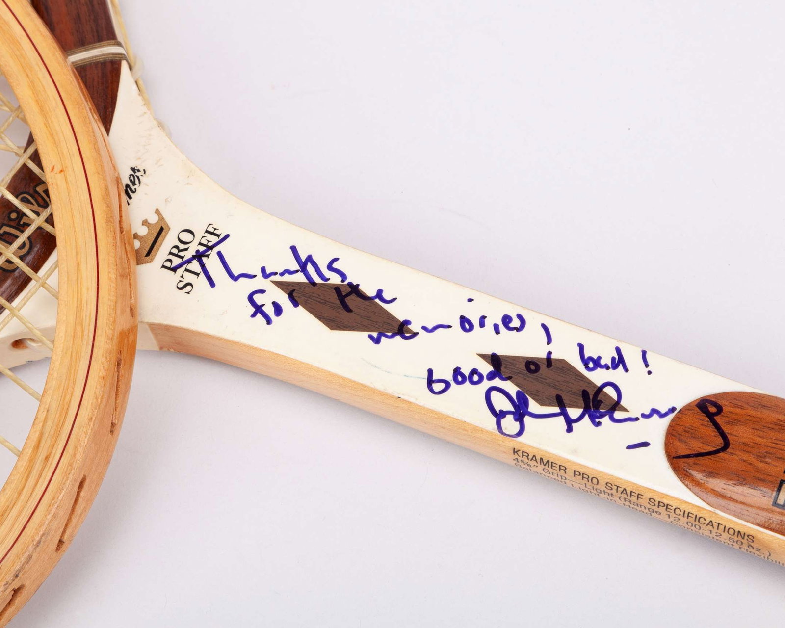 John McEnroe smashed and autographed Wilson Jack Kramer tennis racket, Wimbledon c.1977-80 - 2