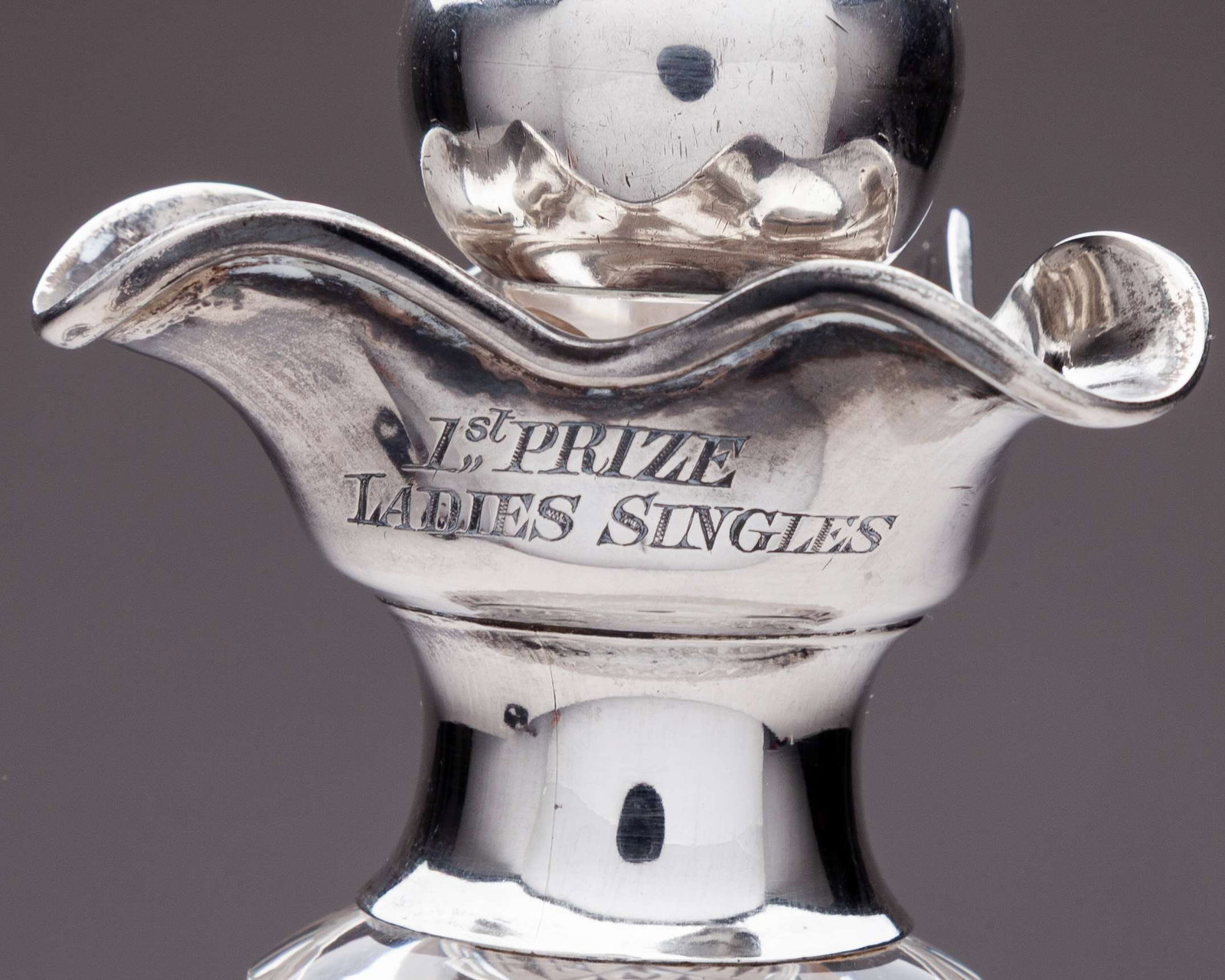 Blanche Hillyard silver-topped Exmouth Open 1st Prize Ladies single trophy, 1888 - 5