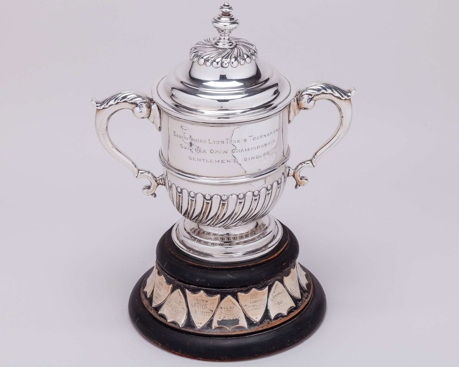 A silver Saxmundham Lawn Tennis Tournament trophy (1 of 9)