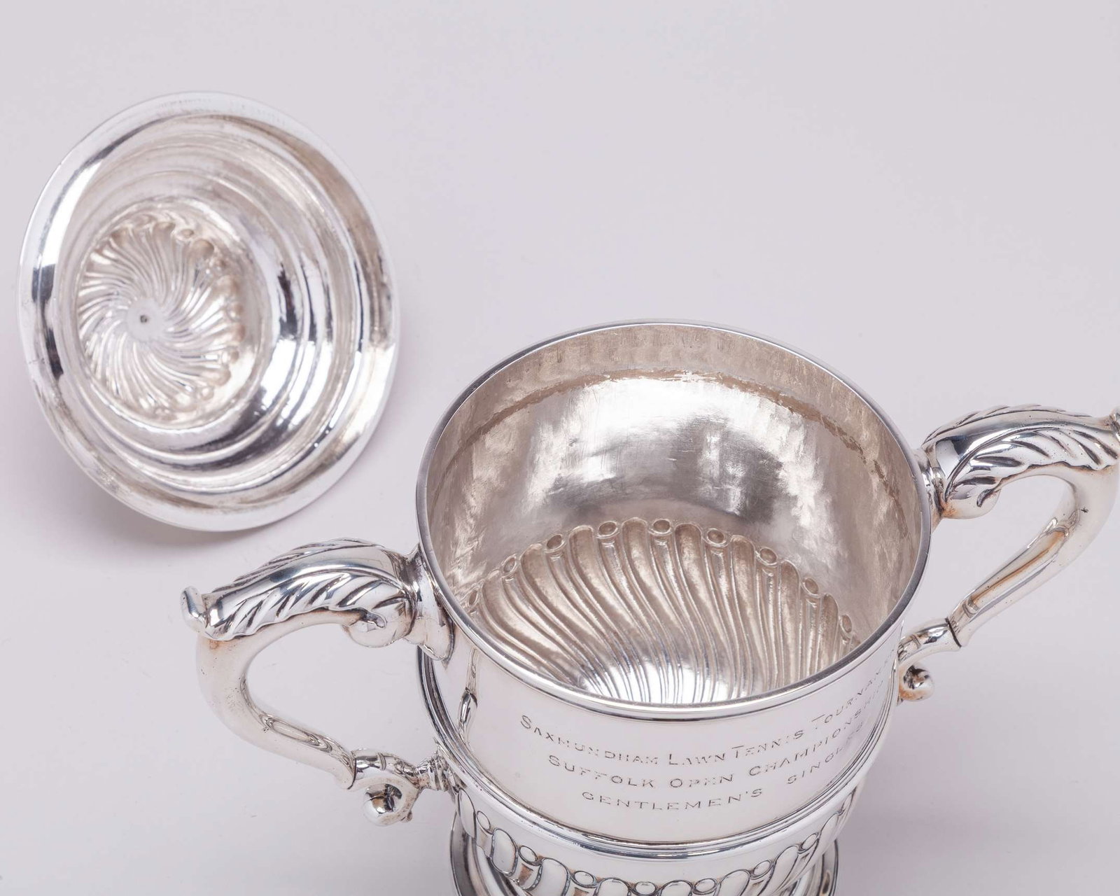 A silver Saxmundham Lawn Tennis Tournament trophy - 8
