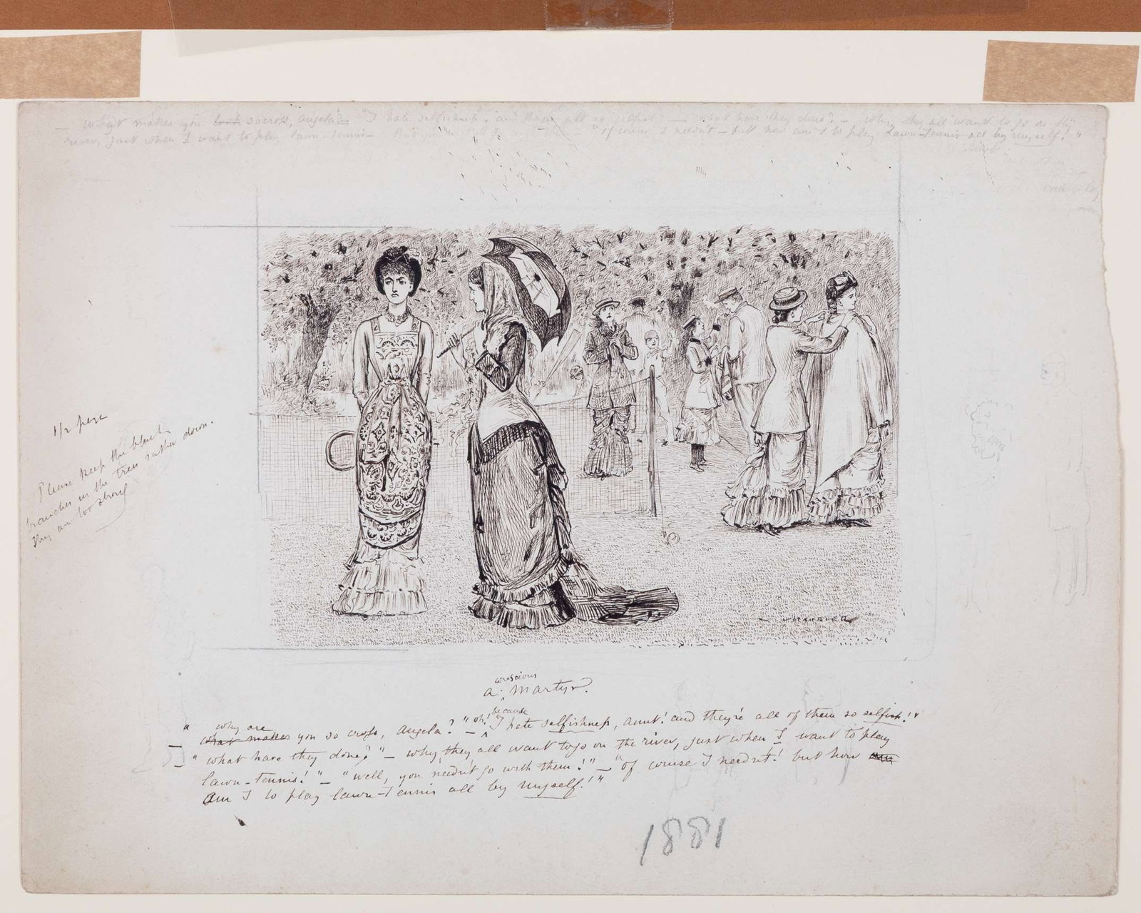 George Du Maurier 1834-1896 - Lawn Tennis A Conscious Martyr - 2