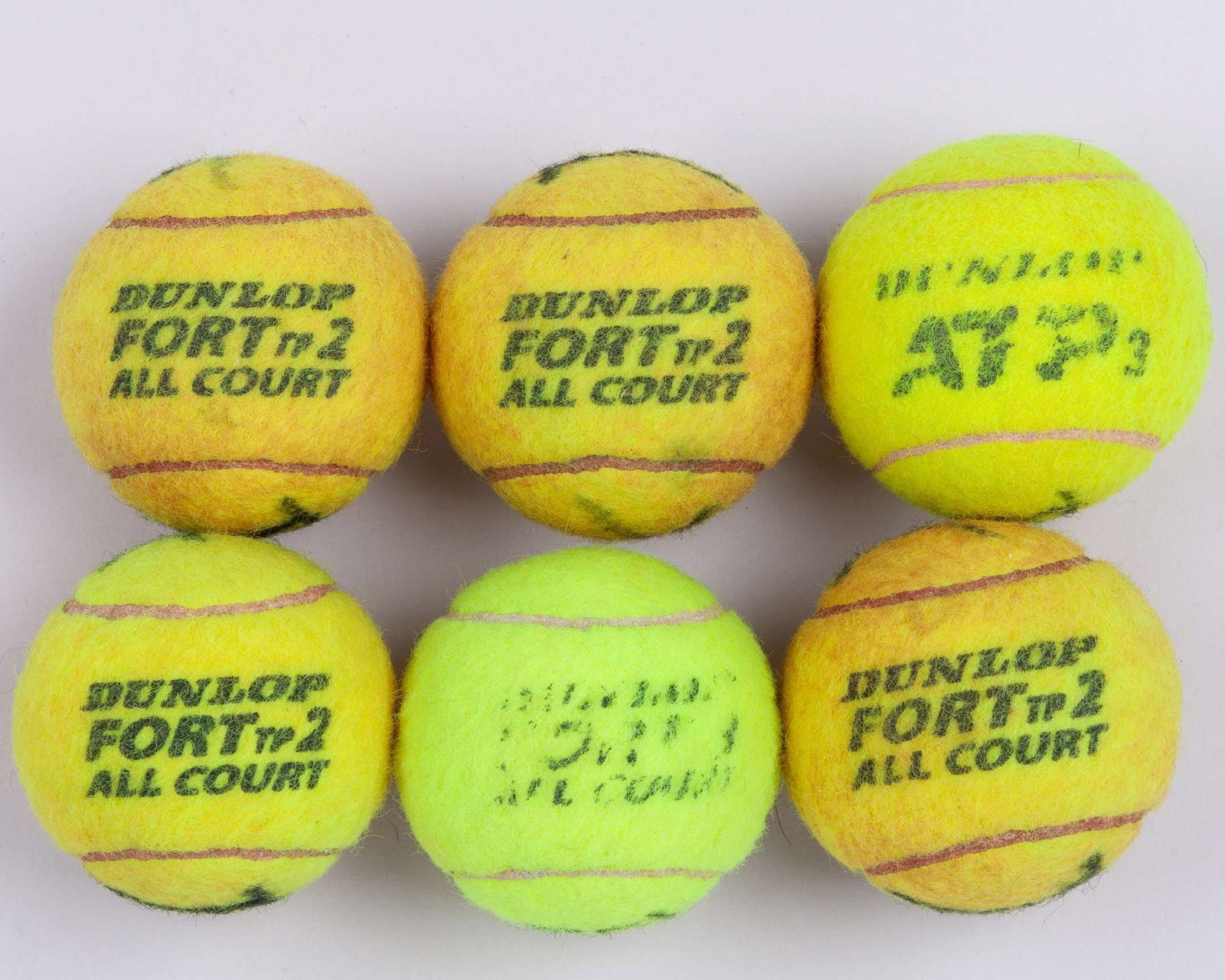 Six various Bjorn Borg autographed tennis balls - 2