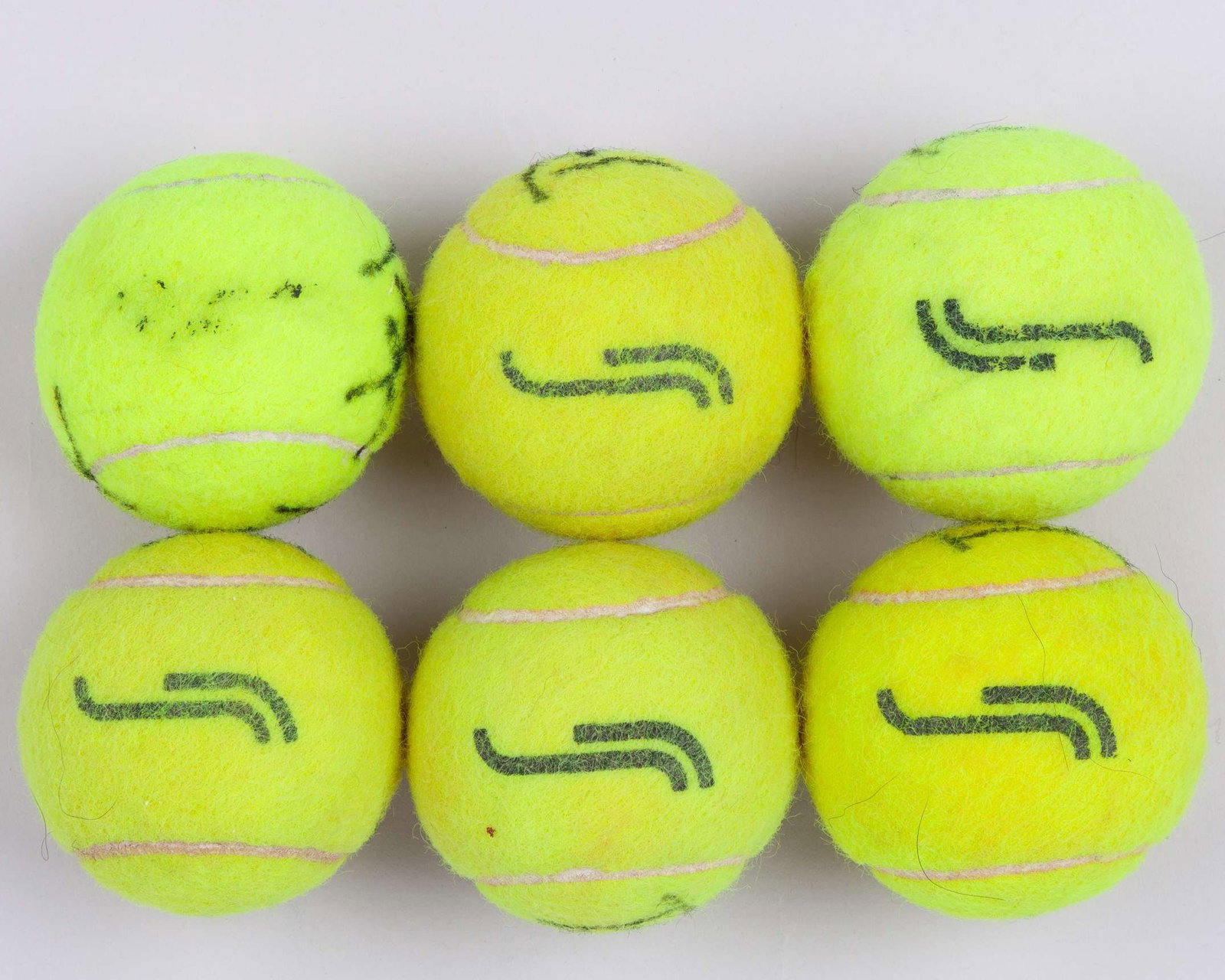 Six various Bjorn Borg autographed tennis balls - 3