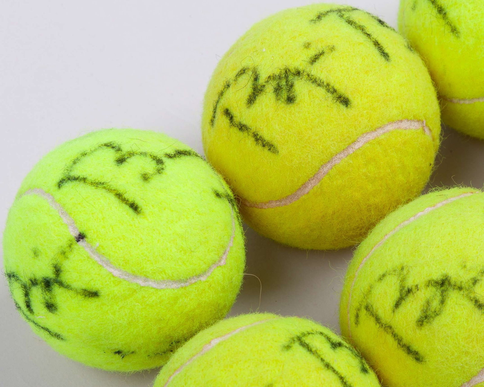 Six various Bjorn Borg autographed tennis balls - 4