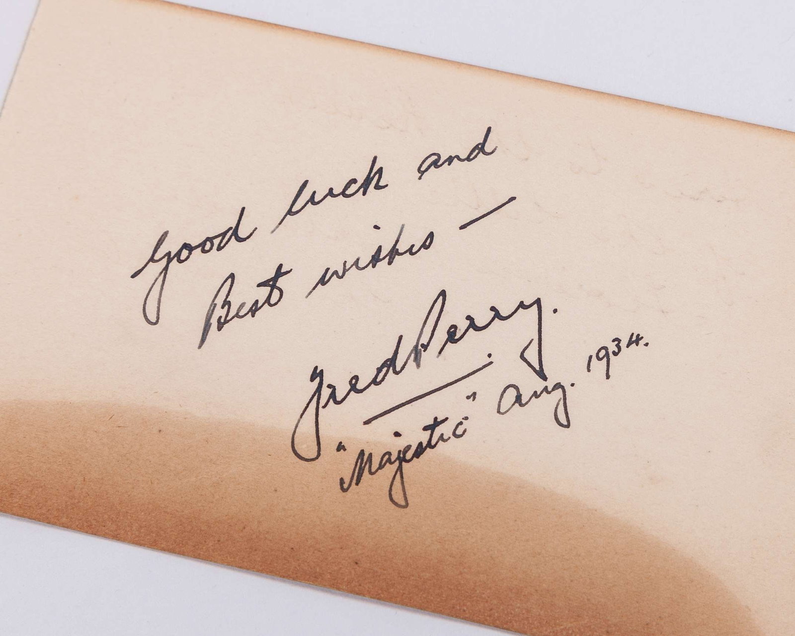 An autograph page signed by Bunny Austin, 1932 - 7
