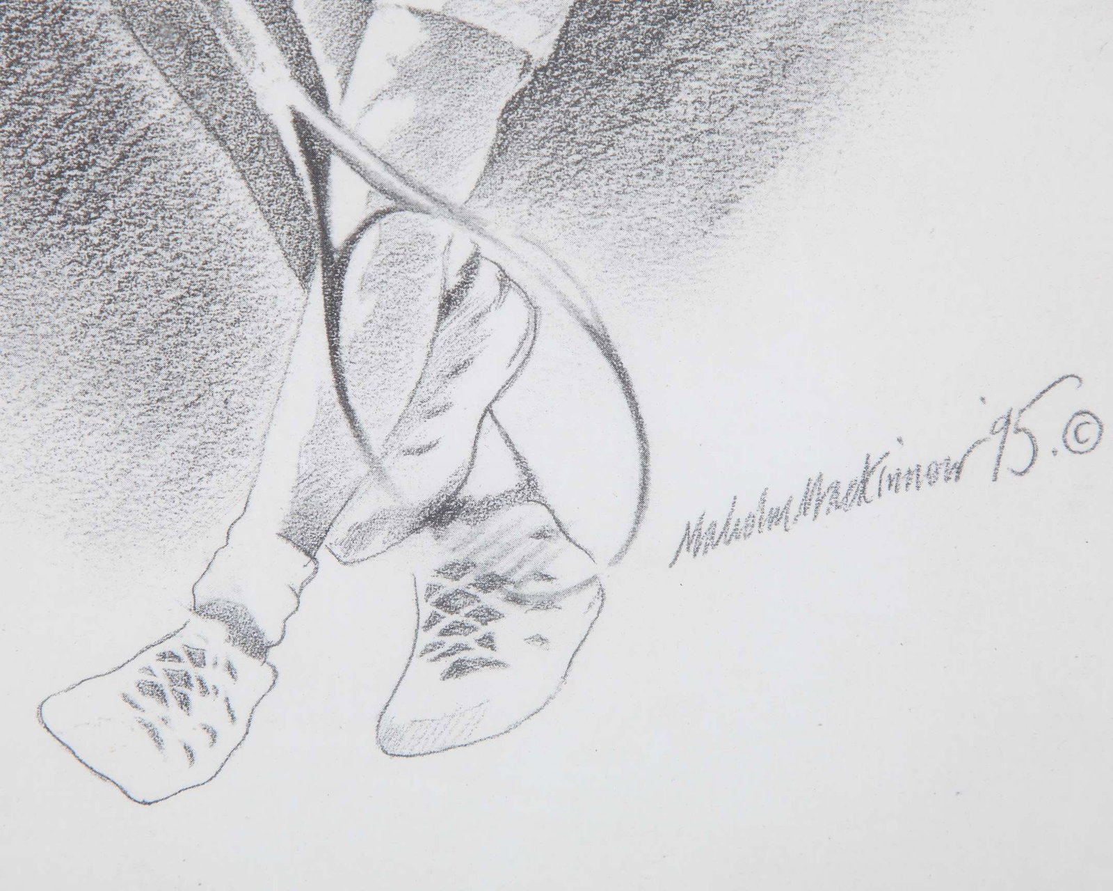 Pencil drawing of Andre Agassi by Malcolm MacKinnon (Australian), 1995 - 2